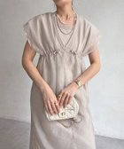 【ドゥドゥ/DouDou】の【WEB限定】キャップスリーブシアー切替ワンピース グレージュ|ID: prp329100004978806 ipo3291000000037310824