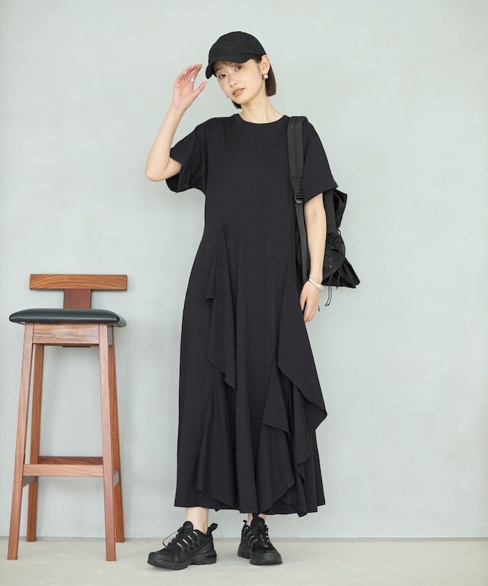 【フリークスストア/FREAK'S STORE】のオーガニックコットン ドレープフレア ワンピース インテリア・キッズ・メンズ・レディースファッション・服の通販 founy(ファウニー) 　ファッション　Fashion　レディースファッション　Fashion for Women　ワンピース　Dresses　アクセサリー　Fashion Accessories　カッティング　Cutting Detail　キャップ　Cap, Baseball Cap　シェイプ　Shape, Slim Fit　ジャケット　Jacket, Outerwear　スタイリッシュ　Stylish, Fashionable　スニーカー　Sneakers, Trainers　ドレープ　Drape, Draping Fabric　人気　Popular, Best Seller　S/S・春夏　SS, Spring/Summer, Warm Season　おすすめ　Recommended / Our Picks　夏　Summer　2026年　2026　2026春夏・S/S　Spring/Summer 2026 SS26　ブラック|ID: prp329100004978809 ipo3291000000037310834