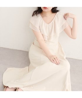 【ナチュラルクチュール/natural couture】のosono フリルカラーリップルワンピース 大人の最旬トレンドファッション＆コーディネート founy(ファウニー) ファッション Fashion レディースファッション Fashion for Women ワンピース Dresses アクセサリー Fashion Accessories エレガント 上品 Elegant サンダル Sandals, Summer Shoes シェイプ Shape, Slim Fit スニーカー Sneakers, Trainers デコルテ Décolleté, Neckline ネックレス Necklace, Pendant Necklace フェミニン Feminine, Girly フリル Frill, Ruffle フレア Flare, Flared 再入荷 Restock / Back in Stock 2026年 2026 2026春夏・S/S Spring/Summer 2026 SS26 |ID:prp329100004978813