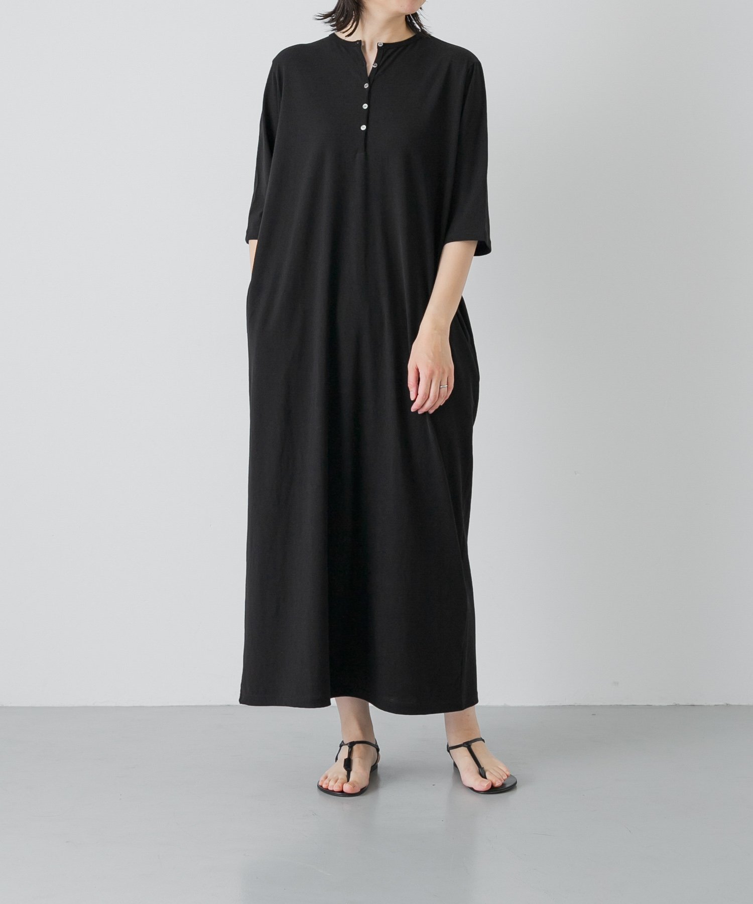【かぐれ/kagure / URBAN RESEARCH】の『2サイズ展開』ヘンリーカットワンピース インテリア・キッズ・メンズ・レディースファッション・服の通販 founy(ファウニー) 　ファッション　Fashion　レディースファッション　Fashion for Women　ワンピース　Dresses　インナー　Innerwear　洗える　Machine Washable　とろみ　Fluid, Flowy Fabric　ツイル　Twist, Twisted Detail　ポケット　Pocket, Pocket Detail　S/S・春夏　SS, Spring/Summer, Warm Season　おすすめ　Recommended / Our Picks　夏　Summer　エレガント 上品　Elegant　2026年　2026　2026春夏・S/S　Spring/Summer 2026 SS26　ブラック|ID: prp329100004978843 ipo3291000000037310951