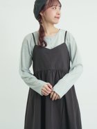 【サマンサモスモス/Samansa Mos2】のシアーリブヘンリーネックカットソー 大人の最旬トレンドファッション＆コーディネート founy(ファウニー) ファッション Fashion レディースファッション Fashion for Women トップス・カットソー Cut & Sew Tops カットソー・ベーシックTシャツ Cut-and-Sewn Tops / Stretch Tees & Basics おすすめ Recommended / Our Picks カットソー Cut and Sewn Top キャミソール Camisole, Spaghetti Strap Top シアー Sheer, See-Through スリット Slit, Slit Detail thumbnail グレー|ID: prp329100004978884 ipo3291000000037311122