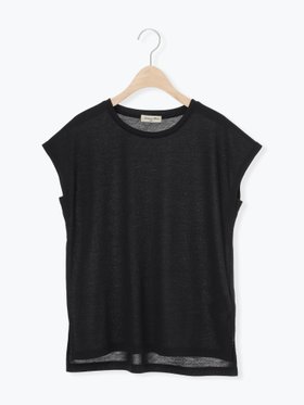 【サマンサモスモス/Samansa Mos2】の【抗菌,接触冷感】シアー梨地フレンチスリーブTシャツ 大人の最旬トレンドファッション＆コーディネート founy(ファウニー) ファッション Fashion レディースファッション Fashion for Women トップス・カットソー Cut & Sew Tops シャツ・ブラウス・オフィスカジュアル Elegant Blouses & Button-Ups ロングTシャツ・Tシャツ Longline T-Shirts & Tees おすすめ Recommended / Our Picks シアー Sheer, See-Through スリーブ Sleeve, Long Sleeve / Short Sleeve フレンチ French, French Style ロング Long, Long-Length 抗菌 Antibacterial, Bacteria-Resistant |ID:prp329100004978889