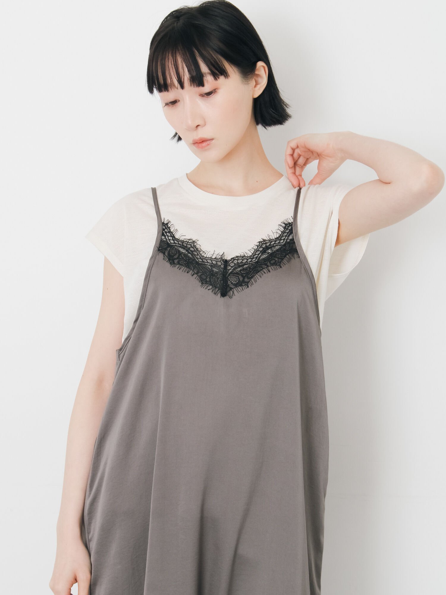 【サマンサモスモス/Samansa Mos2】の【抗菌,接触冷感】シアー梨地フレンチスリーブTシャツ インテリア・キッズ・メンズ・レディースファッション・服の通販 founy(ファウニー) 　ファッション　Fashion　レディースファッション　Fashion for Women　トップス・カットソー　Cut & Sew Tops　シャツ・ブラウス・オフィスカジュアル　Elegant Blouses & Button-Ups　ロングTシャツ・Tシャツ　Longline T-Shirts & Tees　おすすめ　Recommended / Our Picks　シアー　Sheer, See-Through　スリーブ　Sleeve, Long Sleeve / Short Sleeve　フレンチ　French, French Style　ロング　Long, Long-Length　抗菌　Antibacterial, Bacteria-Resistant　アイボリー|ID: prp329100004978889 ipo3291000000037311144