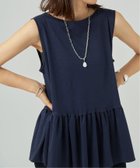 【ヴェルメイユ パー イエナ/VERMEIL par iena】のペプラム ノースリーブプルオーバー ネイビー|ID: prp329100004978896 ipo3291000000037311170