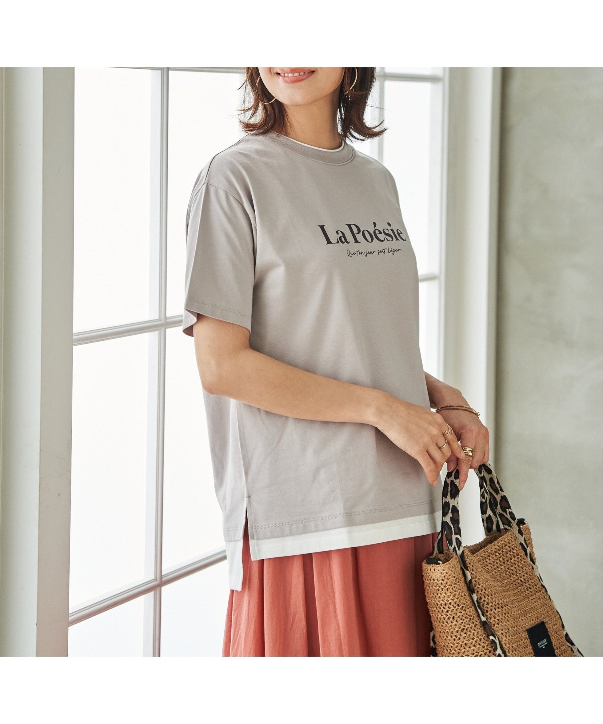 【イッカ/ikka】の【接触冷感】裾レイヤードプリントTシャツ 大人の最旬トレンドファッション＆コーディネート founy(ファウニー) 　ファッション　Fashion　レディースファッション　Fashion for Women　トップス・カットソー　Cut & Sew Tops　シャツ・ブラウス・オフィスカジュアル　Elegant Blouses & Button-Ups　ロングTシャツ・Tシャツ　Longline T-Shirts & Tees　プリント　Print, Printed Pattern　レギュラー　Regular, Standard Fit　 other-1|ID: prp329100004978920 ipo3291000000037311234