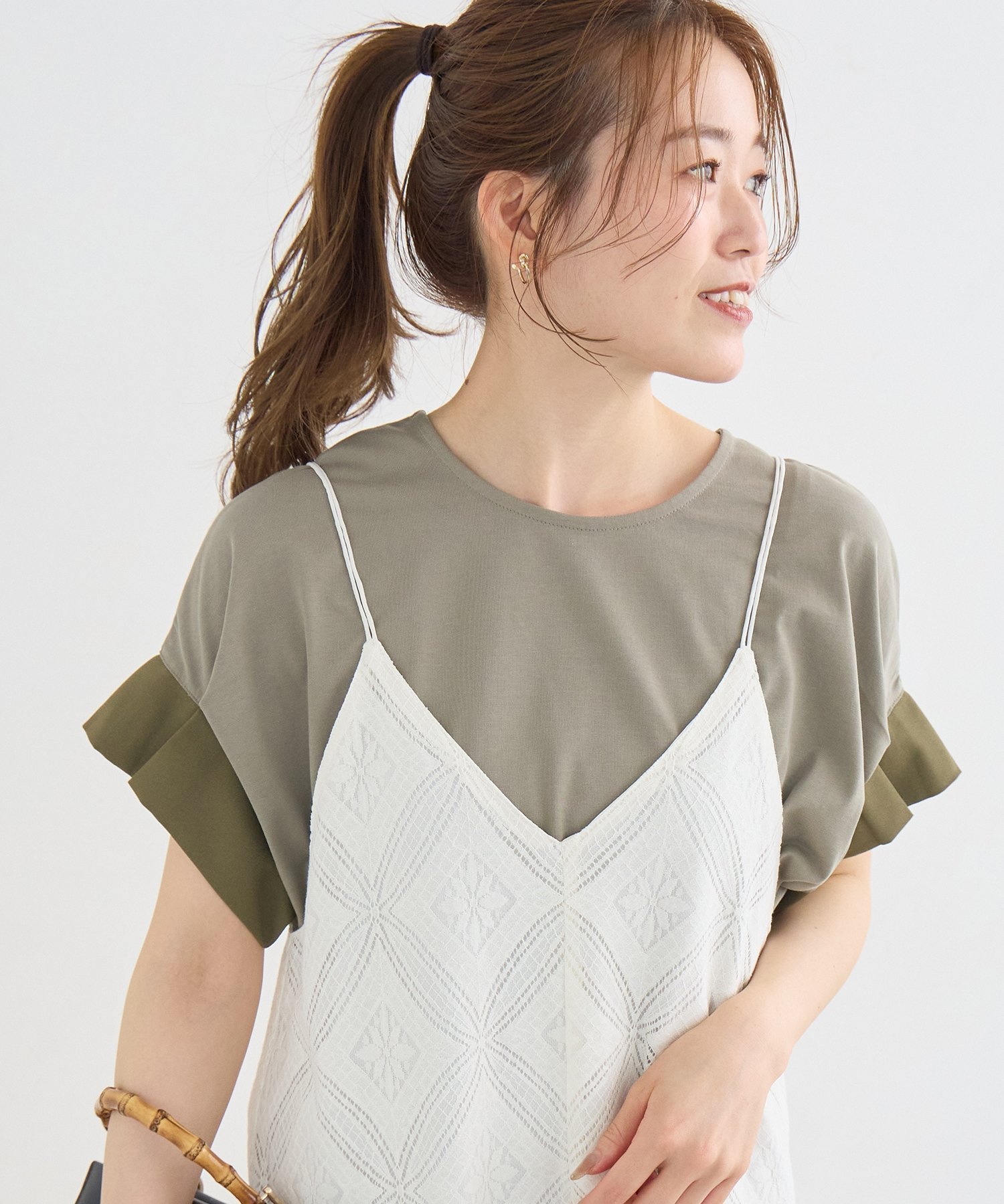 【ルクールブラン/le.coeur blanc】のドライコットンタックスリーブプルオーバー インテリア・キッズ・メンズ・レディースファッション・服の通販 founy(ファウニー) 　ファッション　Fashion　レディースファッション　Fashion for Women　トップス・カットソー　Cut & Sew Tops　カジュアルプルオーバー・ニットトップス　Pullovers & Knit Tops / Casual Pullovers　おすすめ　Recommended / Our Picks　カットソー　Cut and Sewn Top　シンプル　Simple, Minimal　カーキグリーン|ID: prp329100004978934 ipo3291000000037311298