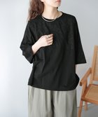 【ラジュール/Lajour】の花柄レース ドルマンスリーブ トップス 大人の最旬トレンドファッション＆コーディネート founy(ファウニー) ファッション Fashion レディースファッション Fashion for Women トップス・カットソー Cut & Sew Tops 花柄・フラワープリント・モチーフ Floral Prints & Motifs / Flower Pattern Tops 2026年 2026 2026春夏・S/S Spring/Summer 2026 SS26 シンプル Simple, Minimal スリット Slit, Slit Detail バランス Balance, Style Balance フェミニン Feminine, Girly フロント Front, Front Design ラウンド Round, Round Neck レース Lace, Lace Fabric エレガント 上品 Elegant 切替 Switching, Contrast Panel thumbnail ブラック|ID: prp329100004978946 ipo3291000000037311348