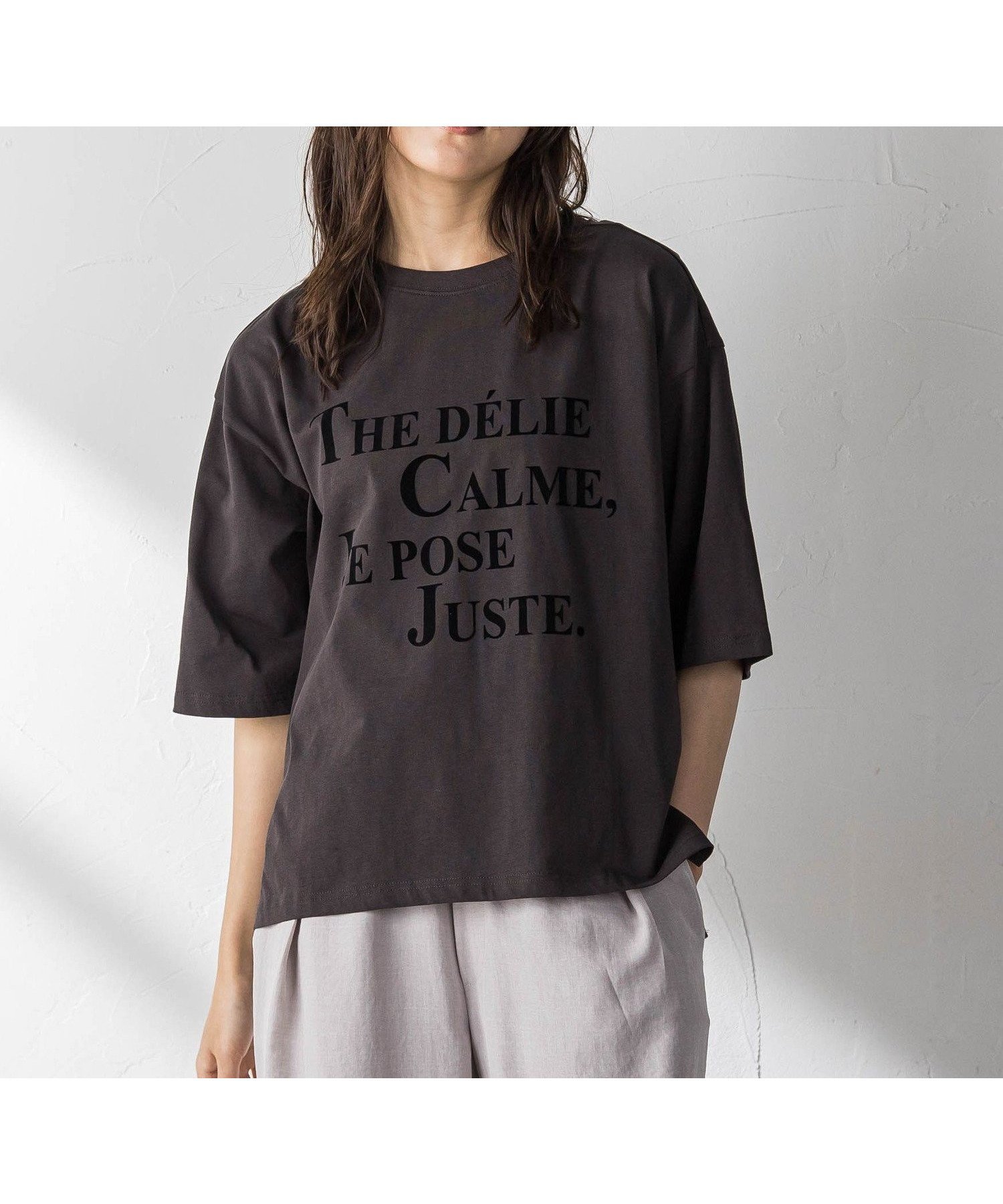 【メイソングレイ/MAYSON GREY】のビンテージライクメッセージルーズTシャツ インテリア・キッズ・メンズ・レディースファッション・服の通販 founy(ファウニー) 　ファッション　Fashion　レディースファッション　Fashion for Women　トップス・カットソー　Cut & Sew Tops　シャツ・ブラウス・オフィスカジュアル　Elegant Blouses & Button-Ups　ロングTシャツ・Tシャツ　Longline T-Shirts & Tees　インナー　Innerwear　春　Spring　クール　Cool, Chic　シンプル　Simple, Minimal　ジャケット　Jacket, Outerwear　スリット　Slit, Slit Detail　バランス　Balance, Style Balance　ブルゾン　Blouson, Bomber Jacket　ボトム　Bottoms, Lower Wear　半袖　Short Sleeve, Half Sleeve　ルーズ　Loose, Oversized　S/S・春夏　SS, Spring/Summer, Warm Season　夏　Summer　2026年　2026　2026春夏・S/S　Spring/Summer 2026 SS26　チャコールグレー|ID: prp329100004978953 ipo3291000000037311376