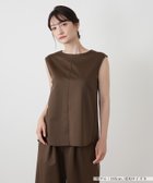 【レリアン/LEILIAN】のフレンチスリーブカットソー【BOURGE】 大人の最旬トレンドファッション＆コーディネート founy(ファウニー) ファッション Fashion レディースファッション Fashion for Women トップス・カットソー Cut & Sew Tops カットソー・ベーシックTシャツ Cut-and-Sewn Tops / Stretch Tees & Basics ウォッシャブル Machine Washable スリーブ Sleeve, Long Sleeve / Short Sleeve セットアップ Set-Up, Coordinated Outfit フレンチ French, French Style フロント Front, Front Design ポケット Pocket, Pocket Detail ループ Loop, Loop Knit 夏 Summer thumbnail ダークブラウン|ID: prp329100004978959 ipo3291000000037311395