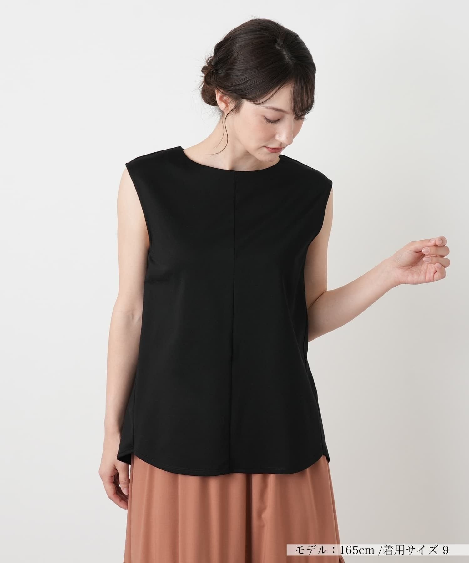 【レリアン/LEILIAN】のフレンチスリーブカットソー【BOURGE】 インテリア・キッズ・メンズ・レディースファッション・服の通販 founy(ファウニー) 　ファッション　Fashion　レディースファッション　Fashion for Women　トップス・カットソー　Cut & Sew Tops　カットソー・ベーシックTシャツ　Cut-and-Sewn Tops / Stretch Tees & Basics　ウォッシャブル　Machine Washable　スリーブ　Sleeve, Long Sleeve / Short Sleeve　セットアップ　Set-Up, Coordinated Outfit　フレンチ　French, French Style　フロント　Front, Front Design　ポケット　Pocket, Pocket Detail　ループ　Loop, Loop Knit　夏　Summer　ブラック|ID: prp329100004978959 ipo3291000000037311397