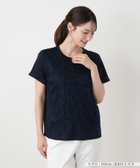 【レリアン/LEILIAN】の刺繍クルーネックカットソー【MUSE BY ROCHAS Premiere】 大人の最旬トレンドファッション＆コーディネート founy(ファウニー) ファッション Fashion レディースファッション Fashion for Women トップス・カットソー Cut & Sew Tops カットソー・ベーシックTシャツ Cut-and-Sewn Tops / Stretch Tees & Basics インナー Innerwear ウォッシャブル Machine Washable エレガント 上品 Elegant ジャケット Jacket, Outerwear フロント Front, Front Design ポケット Pocket, Pocket Detail 夏 Summer thumbnail ネイビー|ID: prp329100004978968 ipo3291000000037311420