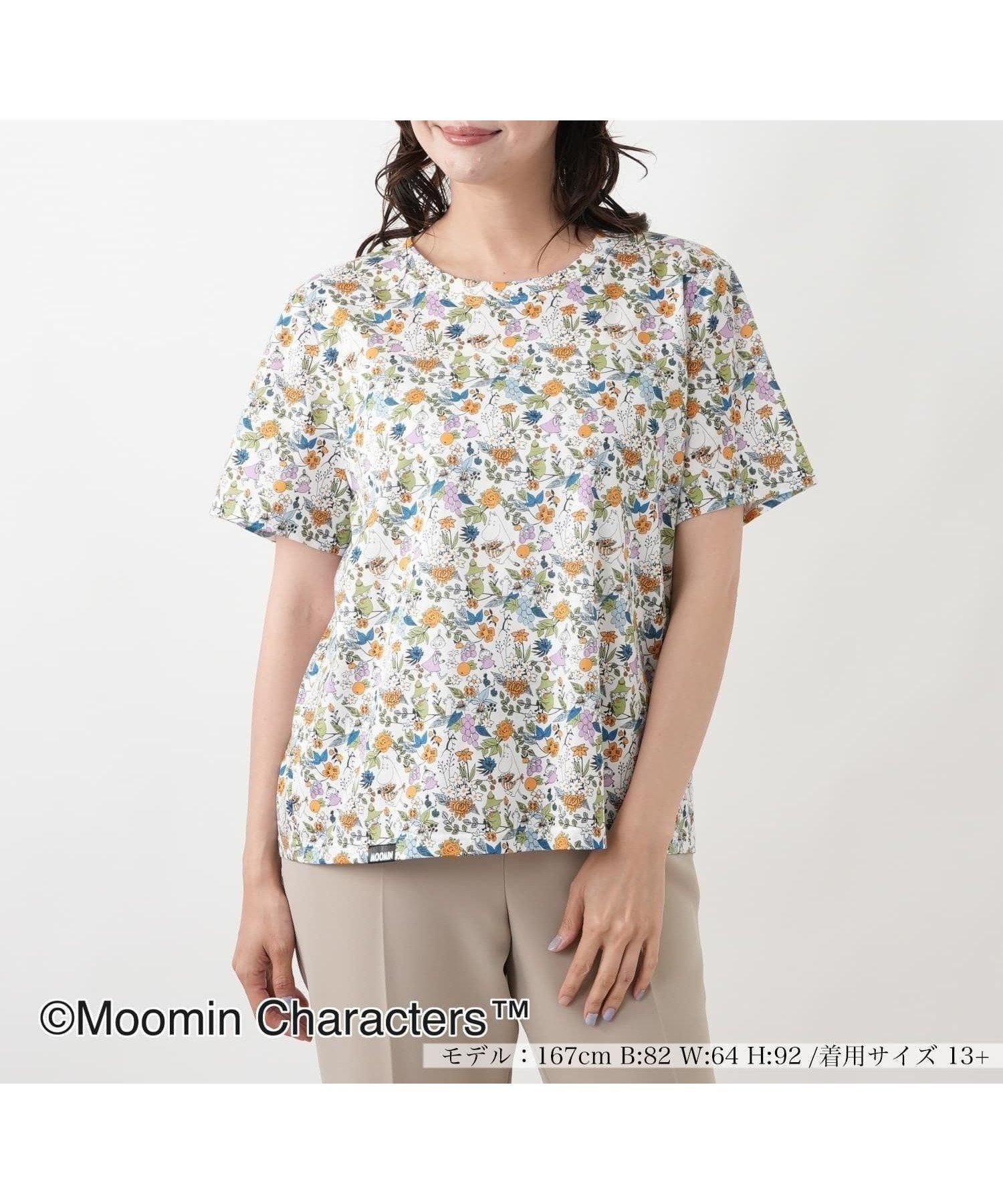 【レリアンプラスハウス/Leilian PLUS HOUSE】のカットソー【ムーミン】 インテリア・キッズ・メンズ・レディースファッション・服の通販 founy(ファウニー) 　ファッション　Fashion　レディースファッション　Fashion for Women　トップス・カットソー　Cut & Sew Tops　カットソー・ベーシックTシャツ　Cut-and-Sewn Tops / Stretch Tees & Basics　インナー　Innerwear　ウォッシャブル　Machine Washable　カットソー　Cut and Sewn Top　キャラクター　Character, Licensed Characters　ギフト プレゼント　Gift / Present　ジャケット　Jacket, Outerwear　ポケット　Pocket, Pocket Detail　エレガント 上品　Elegant　半袖　Short Sleeve, Half Sleeve　夏　Summer　パープル|ID: prp329100004978996 ipo3291000000037311548