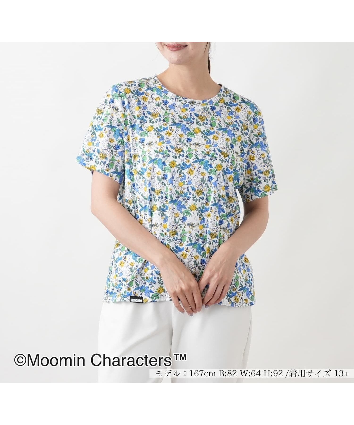 【レリアンプラスハウス/Leilian PLUS HOUSE】のカットソー【ムーミン】 インテリア・キッズ・メンズ・レディースファッション・服の通販 founy(ファウニー) 　ファッション　Fashion　レディースファッション　Fashion for Women　トップス・カットソー　Cut & Sew Tops　カットソー・ベーシックTシャツ　Cut-and-Sewn Tops / Stretch Tees & Basics　インナー　Innerwear　ウォッシャブル　Machine Washable　カットソー　Cut and Sewn Top　キャラクター　Character, Licensed Characters　ギフト プレゼント　Gift / Present　ジャケット　Jacket, Outerwear　ポケット　Pocket, Pocket Detail　エレガント 上品　Elegant　半袖　Short Sleeve, Half Sleeve　夏　Summer　コバルトブルー|ID: prp329100004978996 ipo3291000000037311549