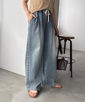 【ドゥドゥ/DouDou】の【8色2サイズ展開】デニムワイドイージーパンツ 大人の最旬トレンドファッション＆コーディネート founy(ファウニー) ファッション Fashion レディースファッション Fashion for Women パンツ Pants & Trousers 切替 Switching, Contrast Panel シューズ Shoes, Footwear スマート Smart, Elegant デニム Denim, Jeans Material フロント Front, Front Design ワイド Wide, Wide Fit S/S・春夏 SS, Spring/Summer, Warm Season 再入荷 Restock / Back in Stock おすすめ Recommended / Our Picks 夏 Summer 2026年 2026 2026春夏・S/S Spring/Summer 2026 SS26 |ID:prp329100004979000