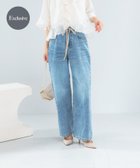 【アーバンリサーチ ロッソ/URBAN RESEARCH ROSSO】の『別注』Lee×ROSSO STRING DENIM PANTS 大人の最旬トレンドファッション＆コーディネート founy(ファウニー) ファッション Fashion レディースファッション Fashion for Women パンツ Pants & Trousers デニムパンツ・ジーンズ・美脚デニム Denim Jeans & Pants デニム Denim, Jeans Material バランス Balance, Style Balance 別注 Limited Edition, Custom Order リラックス Relax, Relaxed Fit ワイド Wide, Wide Fit S/S・春夏 SS, Spring/Summer, Warm Season 夏 Summer 2026年 2026 2026春夏・S/S Spring/Summer 2026 SS26 thumbnail ライトインディゴブル|ID: prp329100004979006 ipo3291000000037311641