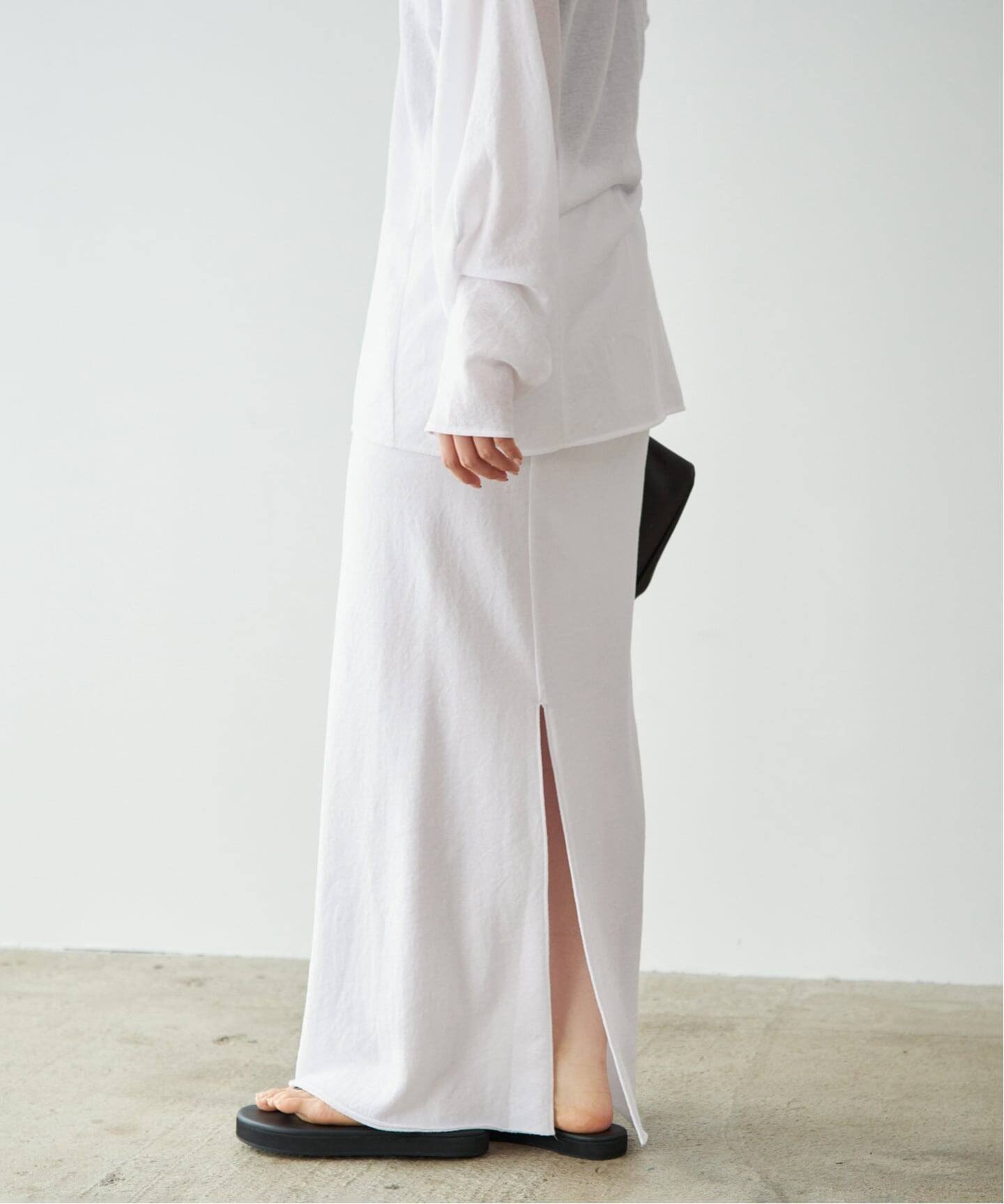 【プラージュ/Plage】のSheer urake スカート インテリア・キッズ・メンズ・レディースファッション・服の通販 founy(ファウニー) 　ファッション　Fashion　レディースファッション　Fashion for Women　スカート　Skirts　おすすめ　Recommended / Our Picks　カーディガン　Cardigan, Knitwear　シンプル　Simple, Minimal　スリット　Slit, Slit Detail　セットアップ　Set-Up, Coordinated Outfit　ロング　Long, Long-Length　ホワイト|ID: prp329100004979010 ipo3291000000037311657