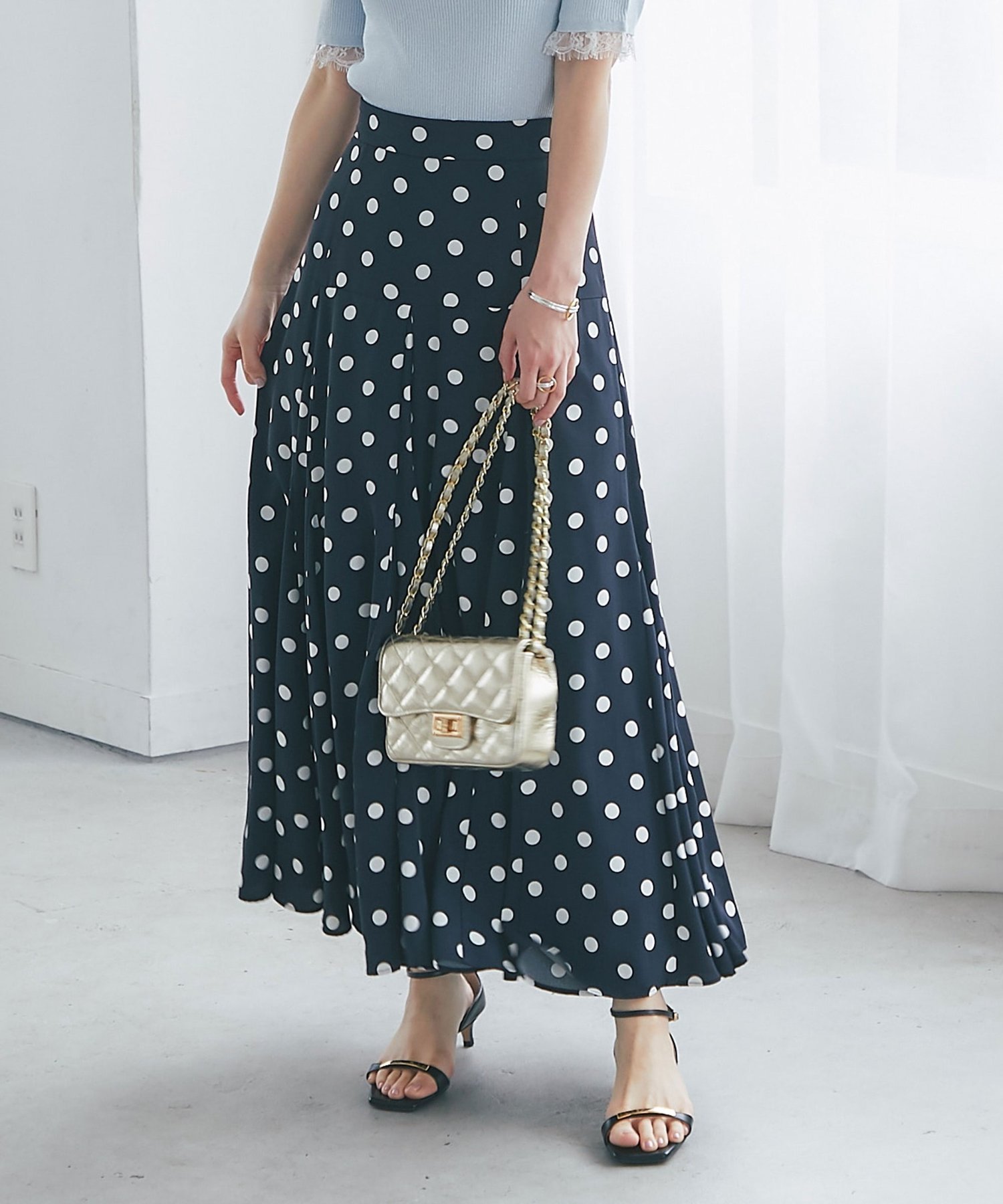 【ラブティックボンボン/La boutique BonBon】の【再販決定!・3サイズ展開あり】ドットマチフレアスカート 大人の最旬トレンドファッション＆コーディネート founy(ファウニー) 　ファッション　Fashion　レディースファッション　Fashion for Women　スカート　Skirts　Aライン・フレアスカート　A-Line & Flared Skirts　クラシカル　Classical, Vintage-Inspired　クロップド　Cropped, Short Length　トレンド　Trend, Trending Now　ドット　Polka Dot, Dot Pattern　なめらか　Smooth, Silky Texture　バランス　Balance, Style Balance　フレア　Flare, Flared　ポケット　Pocket, Pocket Detail　おすすめ　Recommended / Our Picks　エレガント 上品　Elegant　 other-1|ID: prp329100004979026 ipo3291000000037311741
