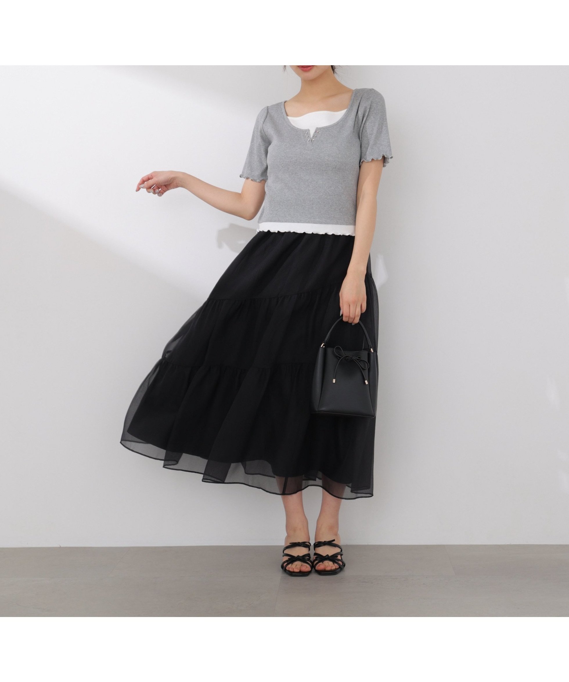 【プロポーション ボディドレッシング/PROPORTION BODY DRESSING】のアシメティアードスカート 26SS インテリア・キッズ・メンズ・レディースファッション・服の通販 founy(ファウニー) 　ファッション　Fashion　レディースファッション　Fashion for Women　スカート　Skirts　ティアードスカート　Tiered Skirts　2026年　2026　2026春夏・S/S　Spring/Summer 2026 SS26　おすすめ　Recommended / Our Picks　アシンメトリー　Asymmetrical Style　コンパクト　Compact, Small Size　ティアードスカート　Tiered Skirt, Flounced Skirt　ブラック|ID: prp329100004979044 ipo3291000000037311798
