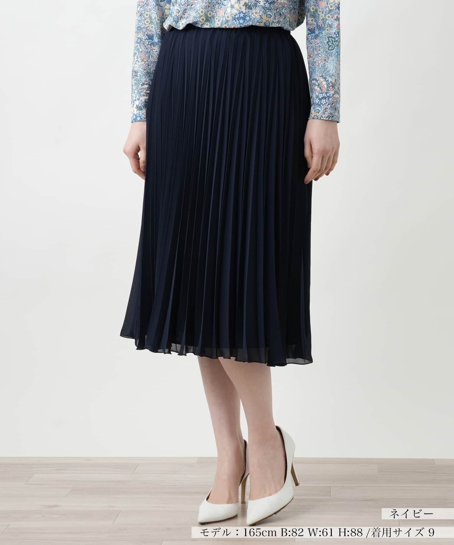 【レリアン/LEILIAN】のプリーツロングスカート インテリア・キッズ・メンズ・レディースファッション・服の通販 founy(ファウニー) 　ファッション　Fashion　レディースファッション　Fashion for Women　スカート　Skirts　ロングスカート　Long Skirts / Maxi & Midi Skirts　ウォッシャブル　Machine Washable　エレガント 上品　Elegant　フィット　Fit, Slim Fit　プリーツ　Pleats, Pleated　ポケット　Pocket, Pocket Detail　ロング　Long, Long-Length　夏　Summer　ネイビー|ID: prp329100004979062 ipo3291000000037311859