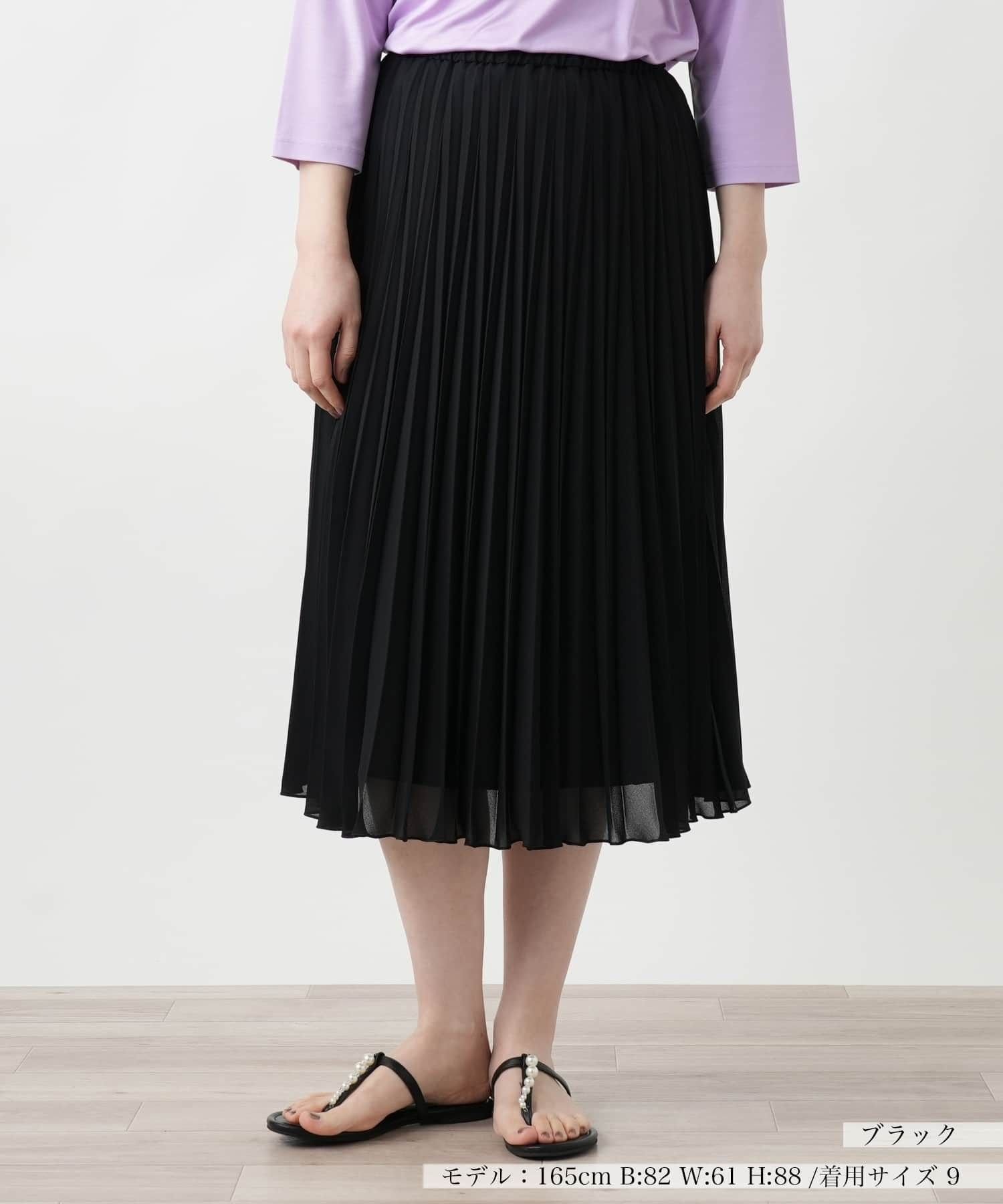 【レリアン/LEILIAN】のプリーツロングスカート インテリア・キッズ・メンズ・レディースファッション・服の通販 founy(ファウニー) 　ファッション　Fashion　レディースファッション　Fashion for Women　スカート　Skirts　ロングスカート　Long Skirts / Maxi & Midi Skirts　ウォッシャブル　Machine Washable　エレガント 上品　Elegant　フィット　Fit, Slim Fit　プリーツ　Pleats, Pleated　ポケット　Pocket, Pocket Detail　ロング　Long, Long-Length　夏　Summer　ブラック|ID: prp329100004979062 ipo3291000000037311861