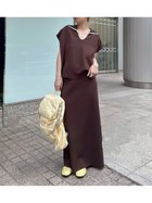 【エミ/emmi】のIラインニットスカート【セットアップ対応】/ウォッシャブル/UVカット/接触冷感 大人の最旬トレンドファッション＆コーディネート founy(ファウニー) ファッション Fashion レディースファッション Fashion for Women セットアップ Matching Sets スカート・ミニ/ミディ/マキシ Skirts / Mini, Midi & Maxi Skirts ウォッシャブル Machine Washable カーディガン Cardigan, Knitwear シンプル Simple, Minimal スマート Smart, Elegant スリット Slit, Slit Detail セットアップ Set-Up, Coordinated Outfit 半袖 Short Sleeve, Half Sleeve 日傘 Parasol, UV Umbrella 夏 Summer エレガント 上品 Elegant thumbnail BRW[058]|ID: prp329100004979080 ipo3291000000037311918