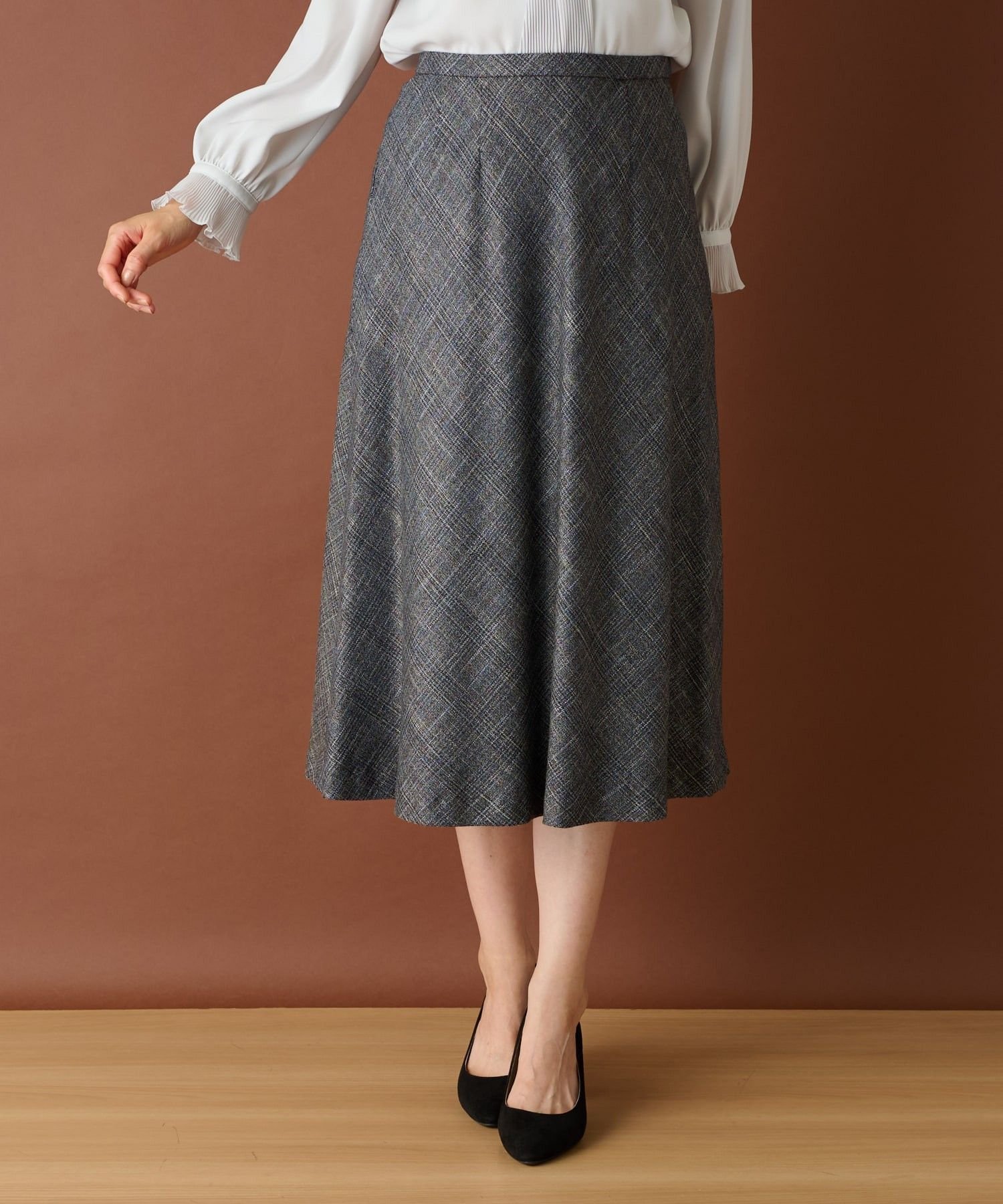 【レリアン/LEILIAN】のスカート【BOTTO GIUSEPPE】 大人の最旬トレンドファッション＆コーディネート founy(ファウニー) 　ファッション　Fashion　レディースファッション　Fashion for Women　スカート　Skirts　エレガント 上品　Elegant　チェック　Check, Plaid, Tartan　バイアス　Bias, Diagonal Cut　フレア　Flare, Flared　 other-1|ID: prp329100004979102 ipo3291000000037311983