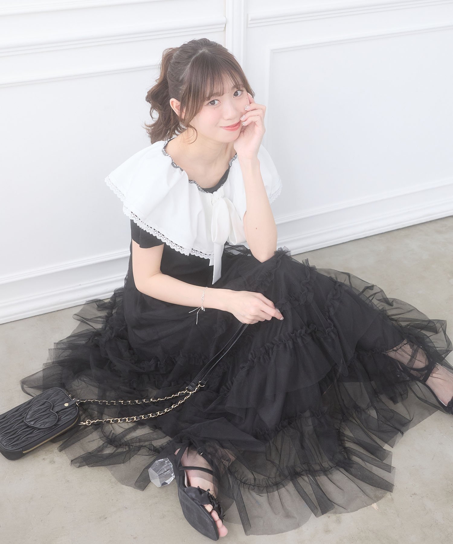 【マジェスティック レゴン/MAJESTIC LEGON】のチュールフリルティアードスカート インテリア・キッズ・メンズ・レディースファッション・服の通販 founy(ファウニー) 　ファッション　Fashion　レディースファッション　Fashion for Women　スカート　Skirts　ティアードスカート　Tiered Skirts　エアリー　Airy Texture　コンパクト　Compact, Small Size　シンプル　Simple, Minimal　スウェット / スエット　Sweatshirt, Sweatwear　ダウン　Down, Puffer　チュール　Tulip, Tulip Motif　ティアードスカート　Tiered Skirt, Flounced Skirt　バランス　Balance, Style Balance　パーカー　Hoodie, Parka　フェミニン　Feminine, Girly　リブニット　Rib Knit, Ribbed Knit　再入荷　Restock / Back in Stock　おすすめ　Recommended / Our Picks　ブラック|ID: prp329100004979112 ipo3291000000037312019