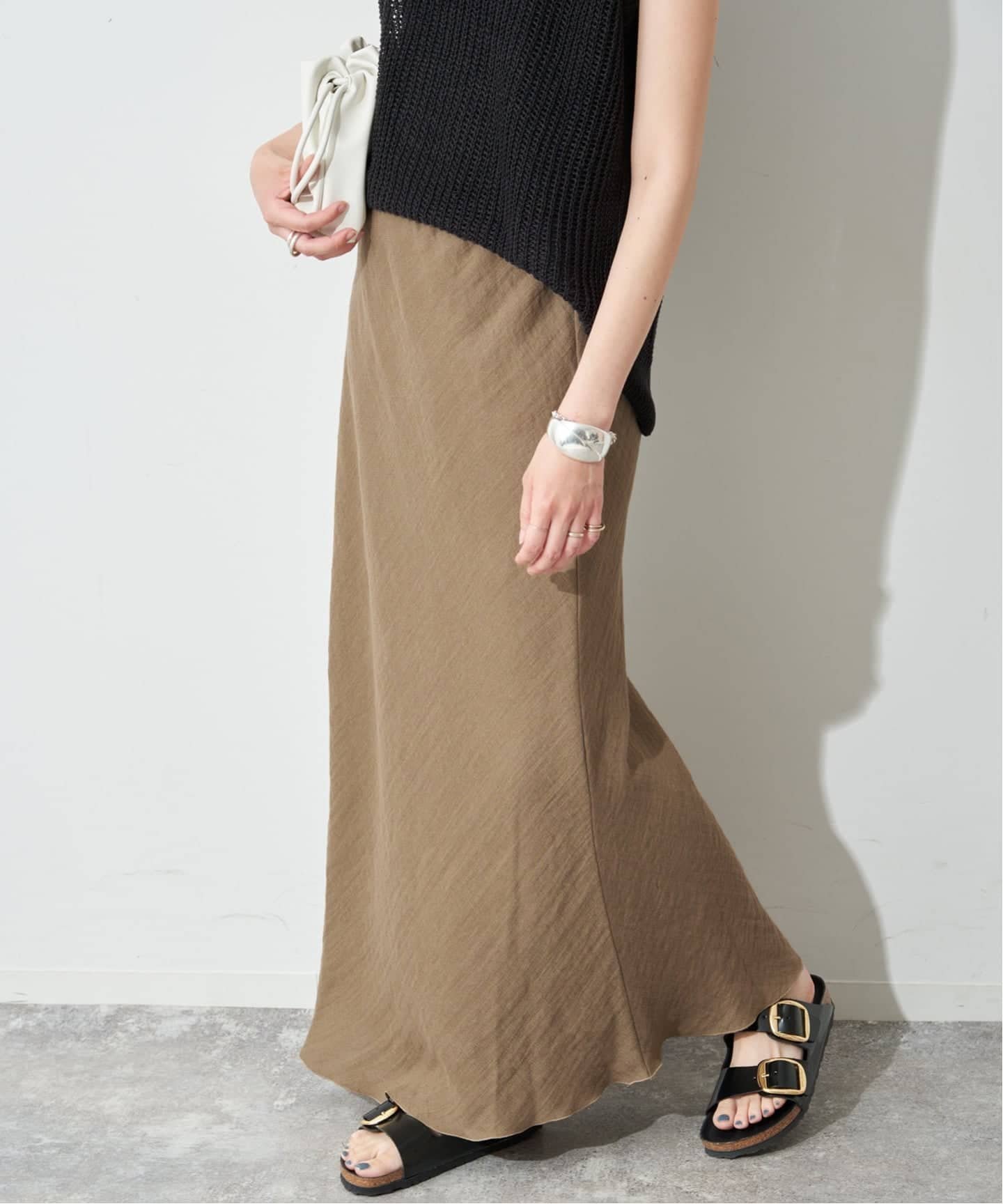 【スローブ イエナ/SLOBE IENA】のカラミナロースカート インテリア・キッズ・メンズ・レディースファッション・服の通販 founy(ファウニー) 　ファッション　Fashion　レディースファッション　Fashion for Women　スカート　Skirts　2026年　2026　2026春夏・S/S　Spring/Summer 2026 SS26　シンプル　Simple, Minimal　バイアス　Bias, Diagonal Cut　フィット　Fit, Slim Fit　夏　Summer　カーキ|ID: prp329100004979137 ipo3291000000037312094