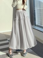 【ドゥーベル/Doux Belle】のギャザーデザインロングスカート レディース ボトムス 大人の最旬トレンドファッション＆コーディネート founy(ファウニー) ファッション Fashion レディースファッション Fashion for Women スカート Skirts ロングスカート Long Skirts / Maxi & Midi Skirts ギャザー Gathered, Ruffled シンプル Simple, Minimal バランス Balance, Style Balance ロング Long, Long-Length 夏 Summer 春 Spring thumbnail グレー|ID: prp329100004979164 ipo3291000000037312181