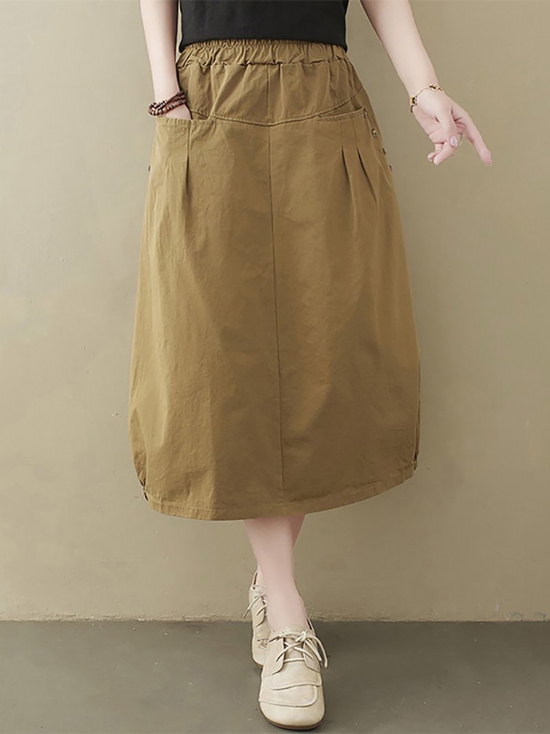 【ドゥーベル/Doux Belle】のカジュアルタックスカート レディース ボトムス インテリア・キッズ・メンズ・レディースファッション・服の通販 founy(ファウニー) 　ファッション　Fashion　レディースファッション　Fashion for Women　スカート　Skirts　ギャザー　Gathered, Ruffled　バランス　Balance, Style Balance　ポケット　Pocket, Pocket Detail　リラックス　Relax, Relaxed Fit　夏　Summer　春　Spring　カーキ|ID: prp329100004979166 ipo3291000000037312194