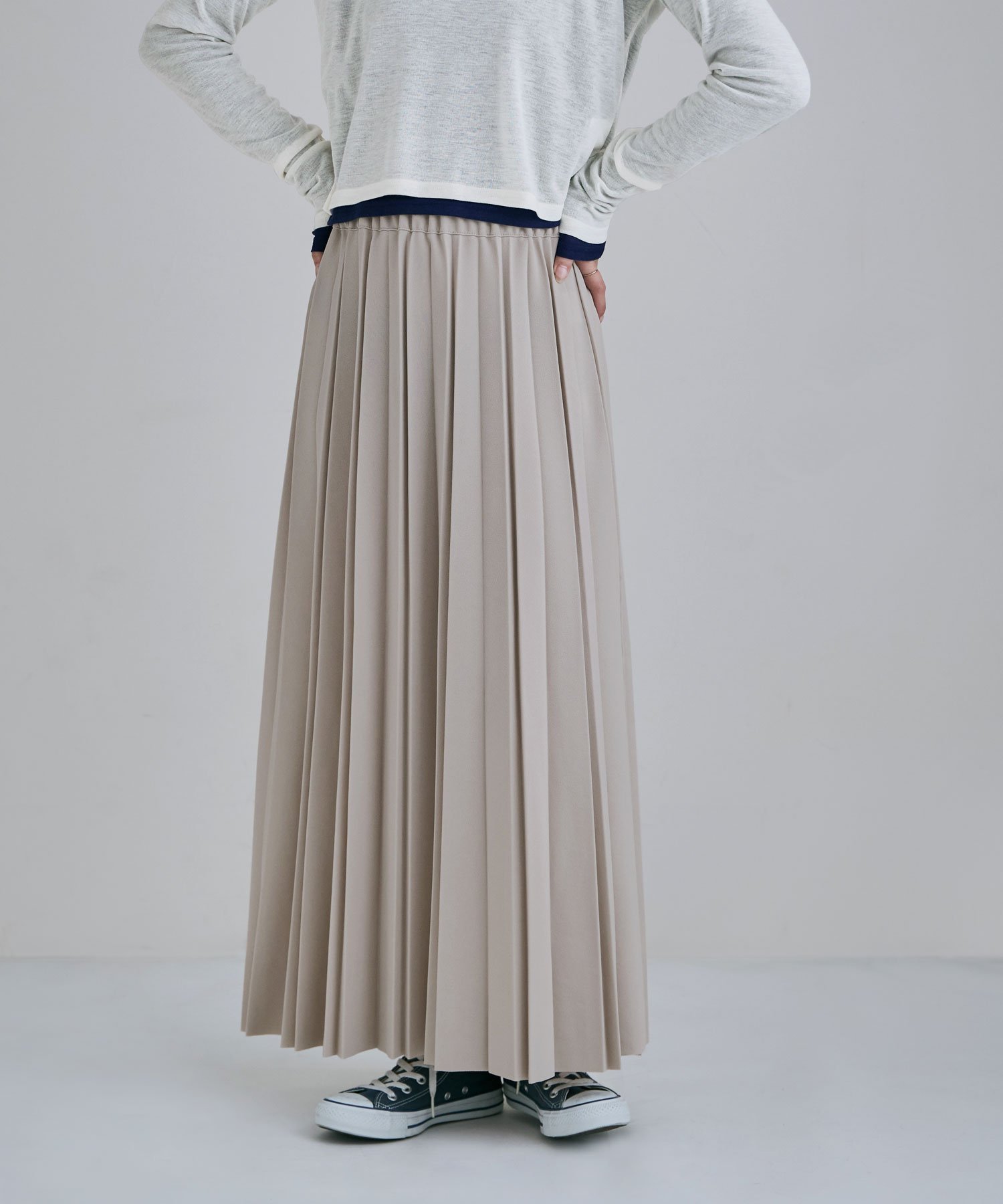 【ビーフラット/bflat】のジョーゼットアコーディオンプリーツスカート インテリア・キッズ・メンズ・レディースファッション・服の通販 founy(ファウニー) 　ファッション　Fashion　レディースファッション　Fashion for Women　スカート　Skirts　プリーツスカート / 上品フェミニンスタイル　Pleated Skirts　シンプル　Simple, Minimal　ジャケット　Jacket, Outerwear　ジョーゼット　Georgette, Semi-Sheer Fabric　スタイリッシュ　Stylish, Fashionable　ダウン　Down, Puffer　トレンド　Trend, Trending Now　フレア　Flare, Flared　プリーツ　Pleats, Pleated　おすすめ　Recommended / Our Picks　グレージュ|ID: prp329100004979202 ipo3291000000037312328