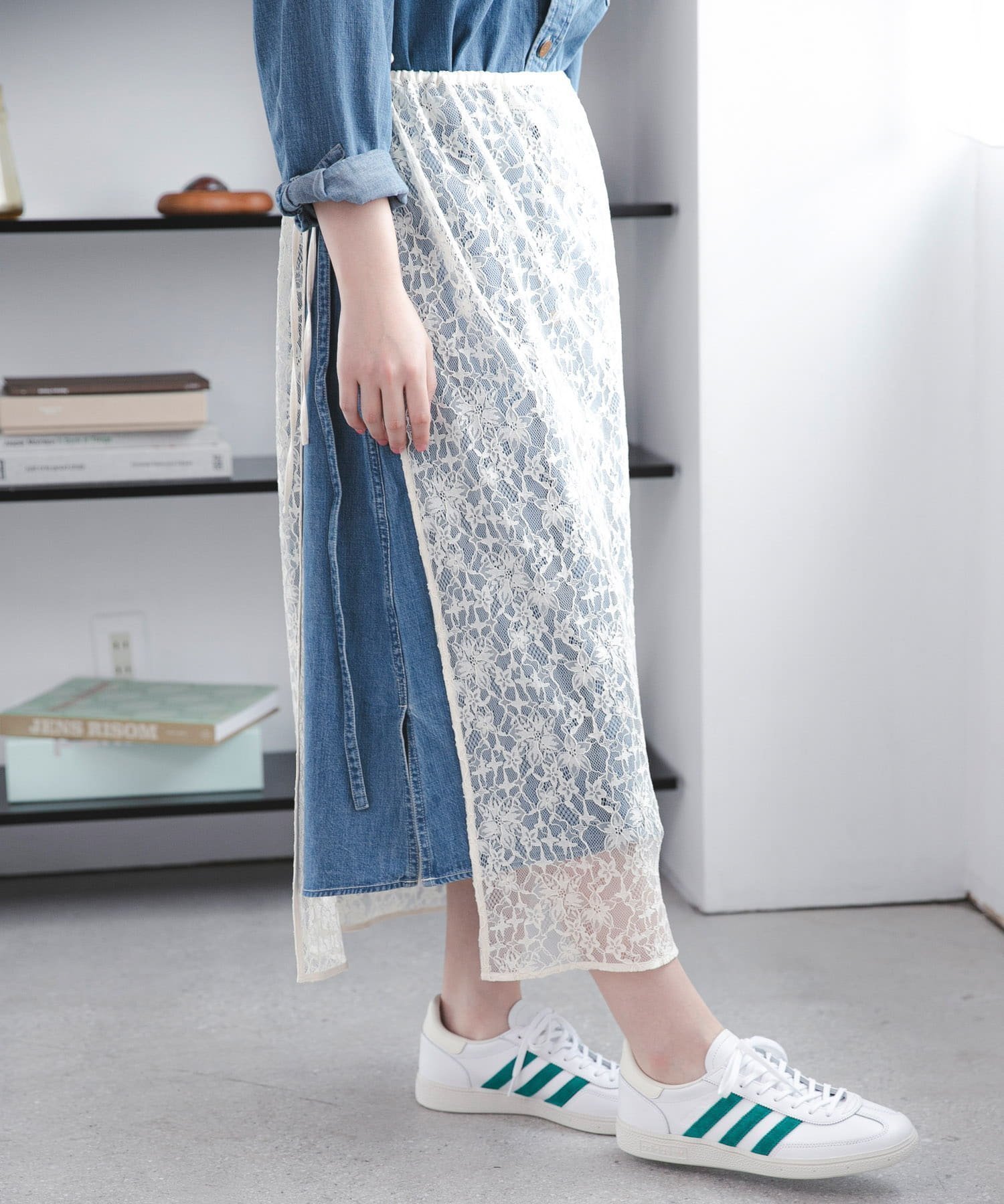 【アーバンリサーチ ドアーズ/URBAN RESEARCH DOORS】のElisaNovelli レース巻きスカート インテリア・キッズ・メンズ・レディースファッション・服の通販 founy(ファウニー) 　ファッション　Fashion　レディースファッション　Fashion for Women　スカート　Skirts　2026年　2026　2026春夏・S/S　Spring/Summer 2026 SS26　デニム　Denim, Jeans Material　トレンド　Trend, Trending Now　レース　Lace, Lace Fabric　夏　Summer　S/S・春夏　SS, Spring/Summer, Warm Season　ホワイト系その他|ID: prp329100004979205 ipo3291000000037312338