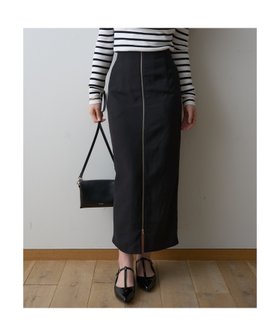 【ルージュヴィフラクレ/Rouge vif la cle】の【一部店舗限定】フロントZIPストレッチハイウエストスカート 大人の最旬トレンドファッション＆コーディネート founy(ファウニー) ファッション Fashion レディースファッション Fashion for Women スカート Skirts シンプル Simple, Minimal スタイリッシュ Stylish, Fashionable ストレッチ Stretch, Stretchy Fabric スリット Slit, Slit Detail フロント Front, Front Design |ID:prp329100004979233