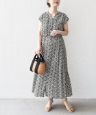 【シップス/SHIPS】の【WEB限定】 洗濯機可能 ドット 花柄 サイド プリーツ フレンチスリーブ ワンピース 大人の最旬トレンドファッション＆コーディネート founy(ファウニー) ファッション Fashion レディースファッション Fashion for Women ワンピース Dresses スキッパー Skipper, Open Collar スリーブ Sleeve, Long Sleeve / Short Sleeve ドット Polka Dot, Dot Pattern フレンチ French, French Style プリント Print, Printed Pattern プリーツ Pleats, Pleated thumbnail ブラック|ID: prp329100004979260 ipo3291000000037312538