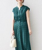 【シップス/SHIPS】の【WEB限定】 洗濯機可能 ドット 花柄 サイド プリーツ フレンチスリーブ ワンピース 大人の最旬トレンドファッション＆コーディネート founy(ファウニー) ファッション Fashion レディースファッション Fashion for Women ワンピース Dresses スキッパー Skipper, Open Collar スリーブ Sleeve, Long Sleeve / Short Sleeve ドット Polka Dot, Dot Pattern フレンチ French, French Style プリント Print, Printed Pattern プリーツ Pleats, Pleated thumbnail ダークグリーン|ID: prp329100004979260 ipo3291000000037312540