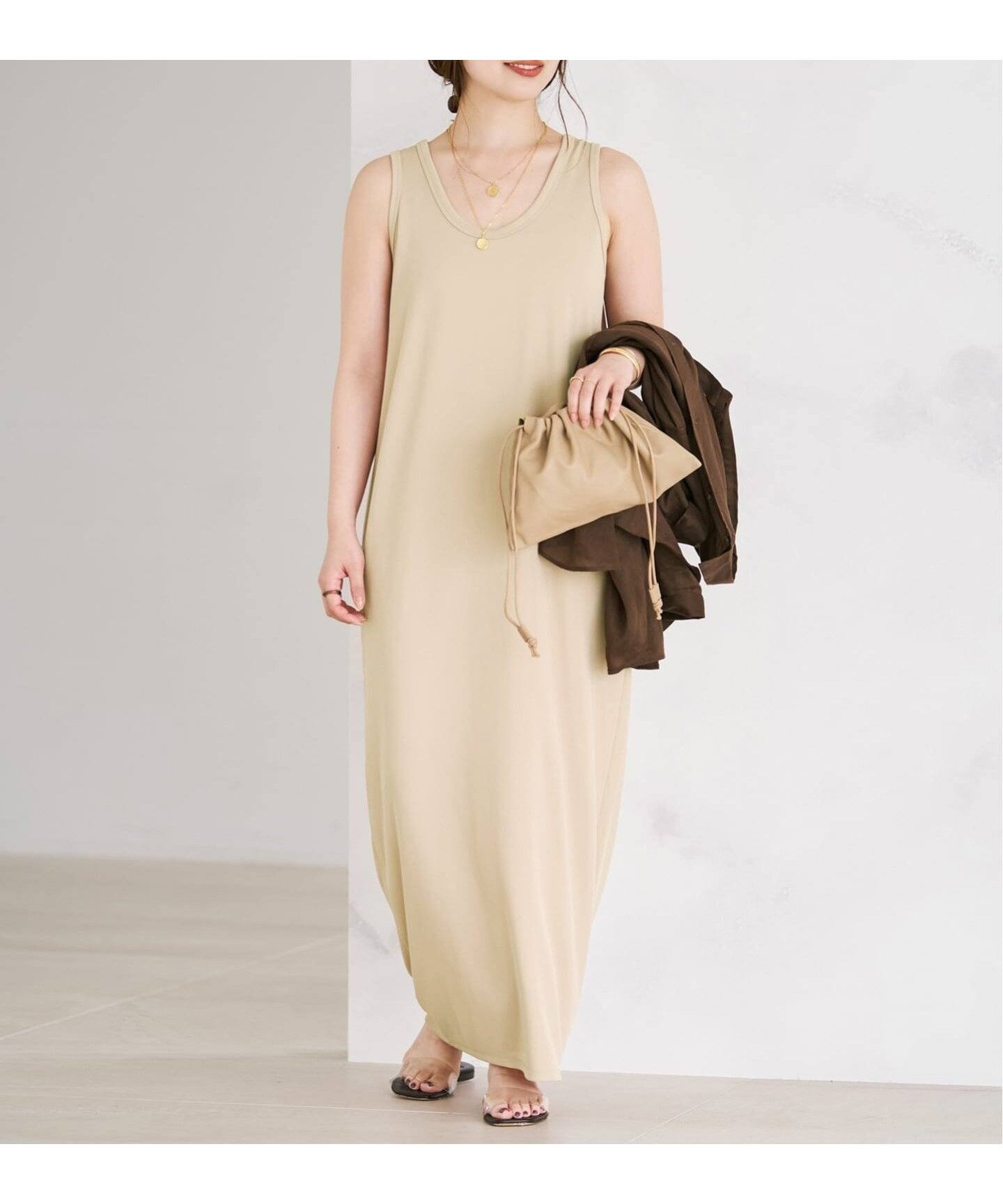【プラージュ/Plage】の《追加 》リブタンクワンピース 7 インテリア・キッズ・メンズ・レディースファッション・服の通販 founy(ファウニー) 　ファッション　Fashion　レディースファッション　Fashion for Women　ワンピース　Dresses　カットソー　Cut and Sewn Top　再入荷　Restock / Back in Stock　ベージュ|ID: prp329100004979262 ipo3291000000037312548