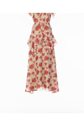 【フェティコ/FETICO】のSHEER FLORAL JACQUARD DRESS 大人の最旬トレンドファッション＆コーディネート founy(ファウニー) ファッション Fashion レディースファッション Fashion for Women ワンピース Dresses フォーマル・パーティードレス・結婚式用ドレス Elegant & Casual Dresses エレガント 上品 Elegant フレア Flare, Flared リボン Ribbon, Bow |ID:prp329100004979263