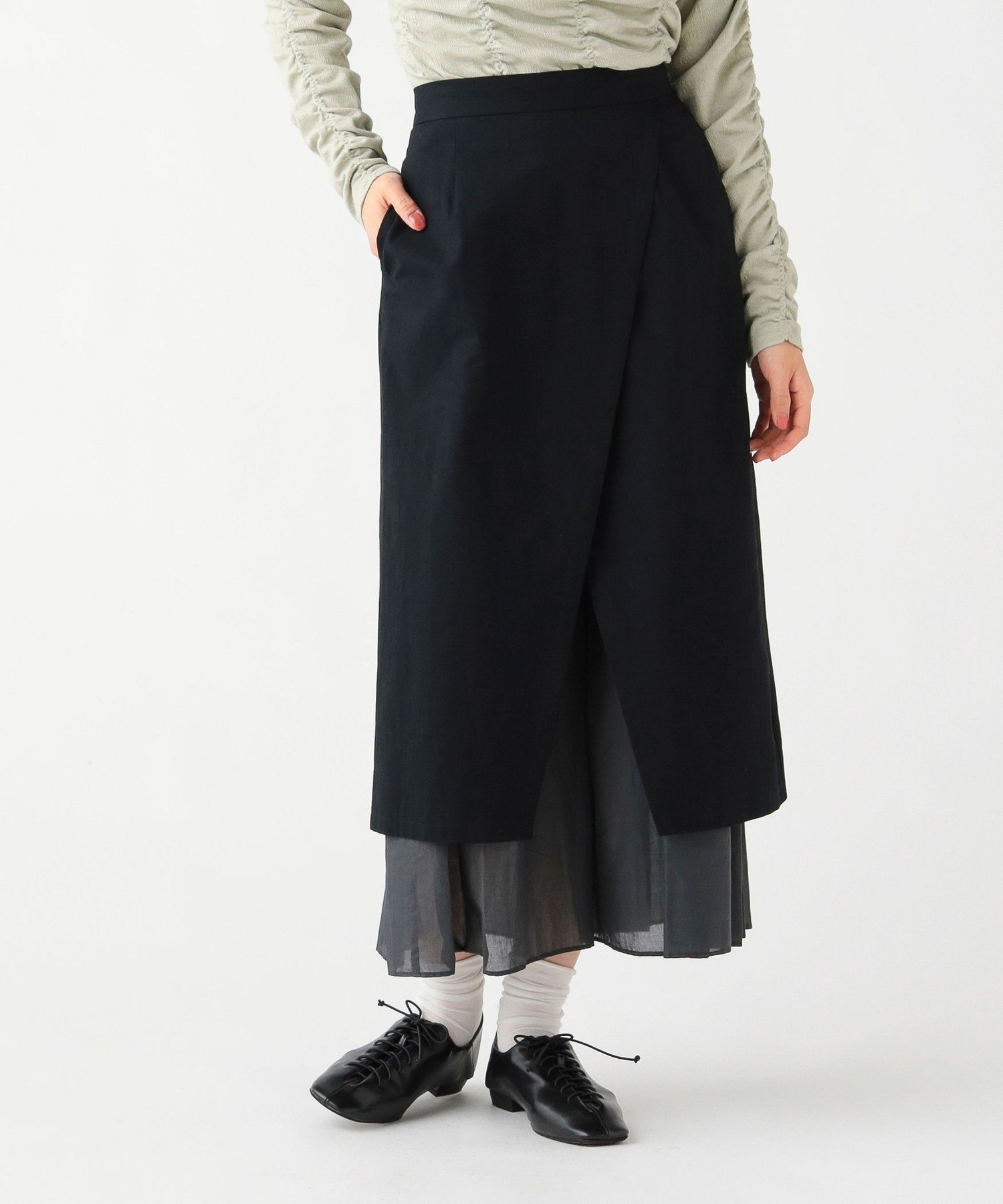 【ビームス ハート/BEAMS HEART】の【4/23新規値下げ】異素材 重ね タイトスカート 26SS ウォッシャブル インテリア・キッズ・メンズ・レディースファッション・服の通販 founy(ファウニー) 　ファッション　Fashion　レディースファッション　Fashion for Women　スカート　Skirts　ウォッシャブル　Machine Washable　コンパクト　Compact, Small Size　シンプル　Simple, Minimal　ジャケット　Jacket, Outerwear　スウェット / スエット　Sweatshirt, Sweatwear　タイトスカート　Pencil Skirt, Tight Skirt　トレンド　Trend, Trending Now　ミックス　Mix, Mixed Style　2026年　2026　2026春夏・S/S　Spring/Summer 2026 SS26　BLACK|ID: prp329100004979265 ipo3291000000037312558
