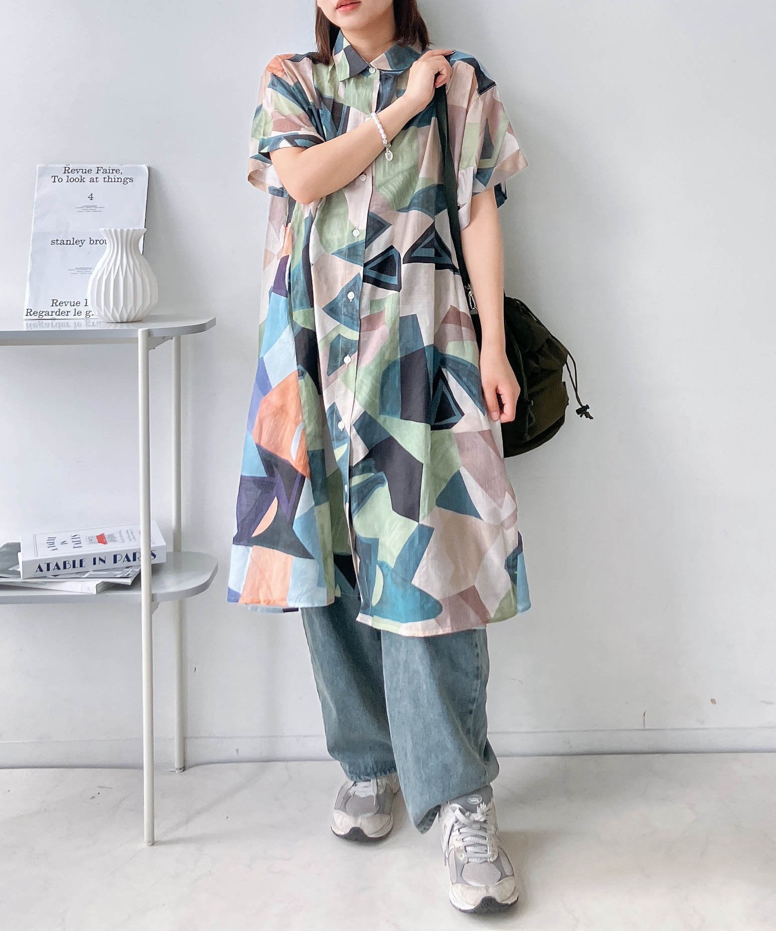 【アズノウアズ プラス/AS KNOW AS plus】の○『体型カバー』『ゆったりサイズ』異素材MIX半袖シャツワンピース インテリア・キッズ・メンズ・レディースファッション・服の通販 founy(ファウニー) 　ファッション　Fashion　レディースファッション　Fashion for Women　ワンピース　Dresses　シャツワンピース / 1枚で着映えコーデ　Shirt Dresses　シンプル　Simple, Minimal　人気　Popular, Best Seller　フレア　Flare, Flared　半袖　Short Sleeve, Half Sleeve　再入荷　Restock / Back in Stock　BEGRキカ2|ID: prp329100004979306 ipo3291000000037312763