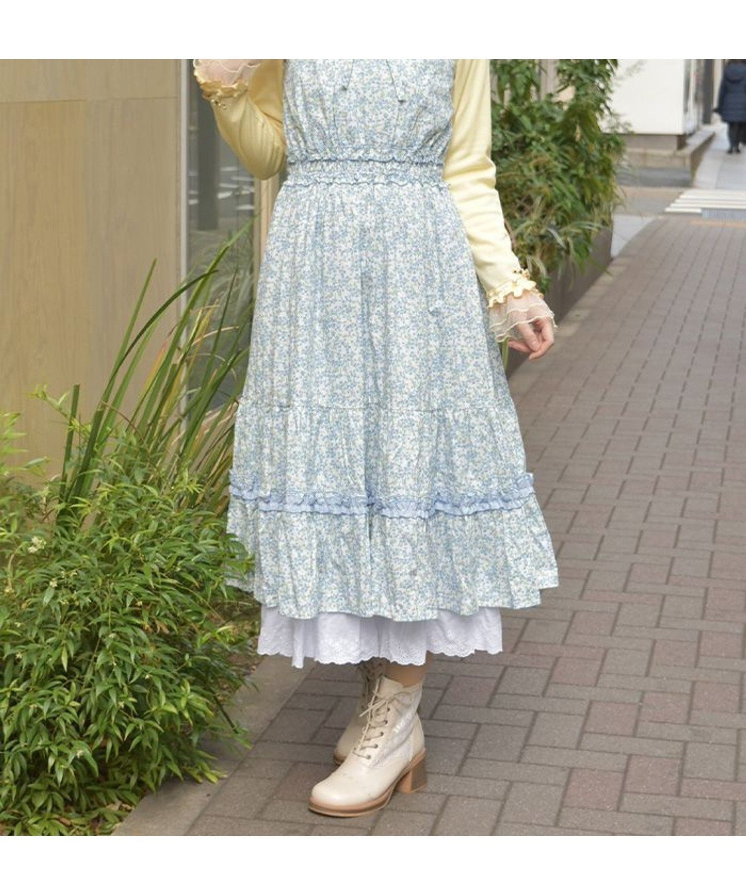 【アクシーズファム/axes femme】のフリル*コットンレースワンピース インテリア・キッズ・メンズ・レディースファッション・服の通販 founy(ファウニー) 　ファッション　Fashion　レディースファッション　Fashion for Women　ワンピース　Dresses　インナー　Innerwear　カットソー　Cut and Sewn Top　クラシカル　Classical, Vintage-Inspired　チェック　Check, Plaid, Tartan　ティアード　Tiered, Tiered Style　バランス　Balance, Style Balance　フリル　Frill, Ruffle　エレガント 上品　Elegant　切替　Switching, Contrast Panel　白|ID: prp329100004979309 ipo3291000000037312778