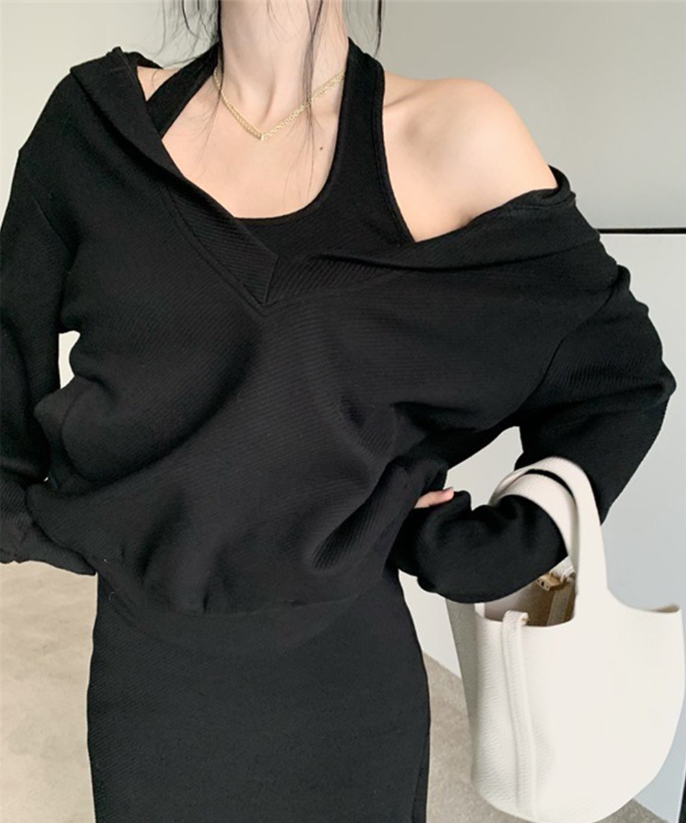 【ミニミニストア/miniministore】の薄手スウェット上下春夏セットアップ韓国風 インテリア・キッズ・メンズ・レディースファッション・服の通販 founy(ファウニー) 　ファッション　Fashion　レディースファッション　Fashion for Women　トップス・カットソー　Cut & Sew Tops　レディースパーカー・カジュアルフーディー　Casual Hoodies & Sweatshirts　スウェット・クルーネックトップス　Sweatshirts & Crewnecks / Relaxed Fit Sweat Tops　春　Spring　秋　Autumn　ショルダー　Shoulder, Shoulder Strap　スウェット / スエット　Sweatshirt, Sweatwear　スニーカー　Sneakers, Trainers　セットアップ　Set-Up, Coordinated Outfit　トレーナー　Sweatshirt, Trainer　ドロップ　Drop Shoulder, Dropped Style　リラックス　Relax, Relaxed Fit　S/S・春夏　SS, Spring/Summer, Warm Season　夏　Summer　ブラック|ID: prp329100004979331 ipo3291000000037312861