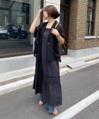 【ドゥドゥ/DouDou】の【SAKURA企画】裾ギャザー切替キャミワンピース ブラック|ID: prp329100004979349 ipo3291000000037312925