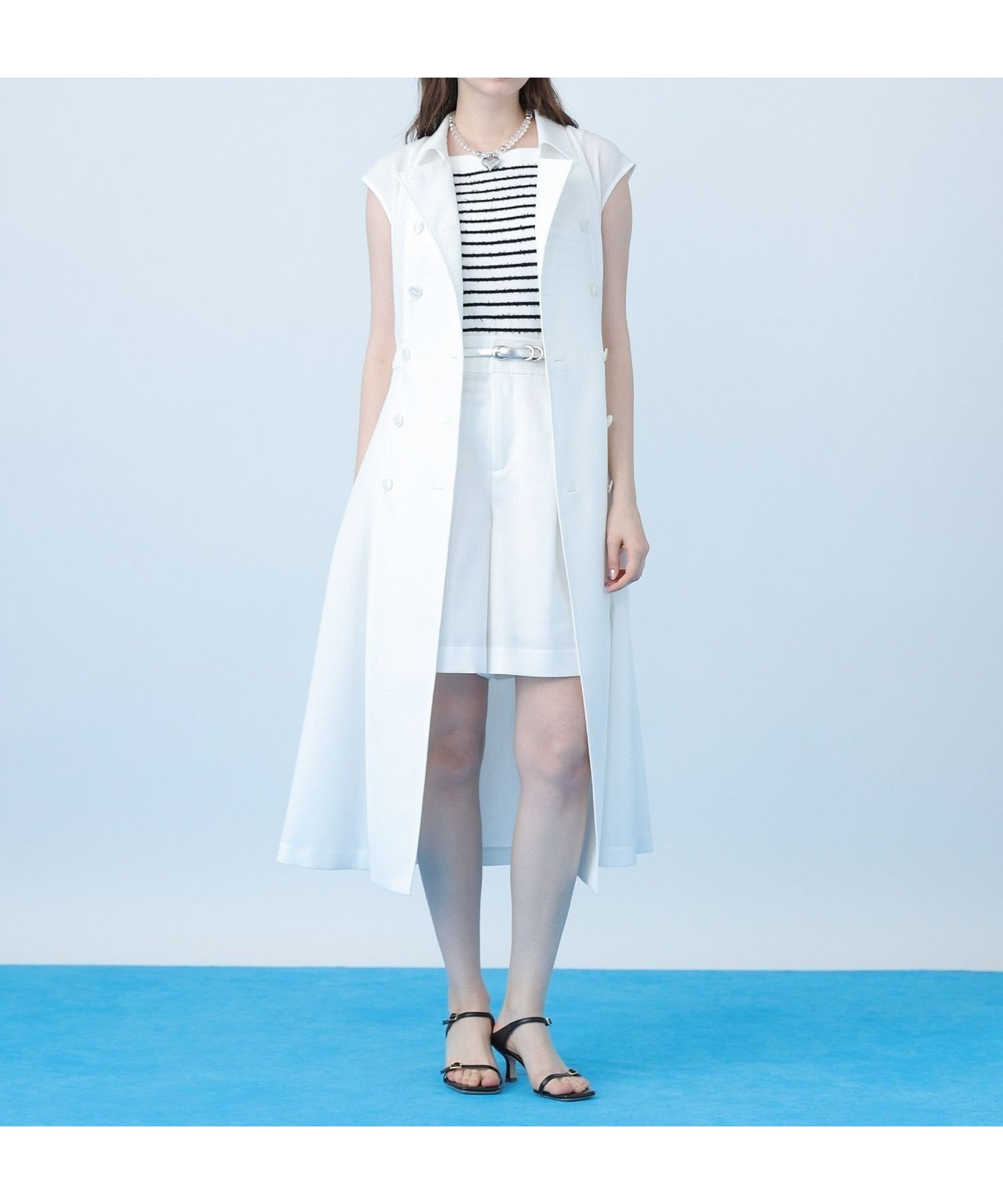 【アナイ/ANAYI】のドライスラブステンカラージレ ワンピース セットアップ対応商品 インテリア・キッズ・メンズ・レディースファッション・服の通販 founy(ファウニー) 　ファッション　Fashion　レディースファッション　Fashion for Women　アウター　Coat / Outerwear Collection　コレクション　Collection, Seasonal Line　サマー　Summer, Summer Style　スマート　Smart, Elegant　セットアップ　Set-Up, Coordinated Outfit　ダブル　Double, Double-Breasted　ハーフ　Half, Half-Length　ペチコート　Petticoat, Underskirt　S/S・春夏　SS, Spring/Summer, Warm Season　再入荷　Restock / Back in Stock　おすすめ　Recommended / Our Picks　夏　Summer　エレガント 上品　Elegant　ビジネス 仕事 通勤　Business / Work / Commuting　white|ID: prp329100004979355 ipo3291000000037312947