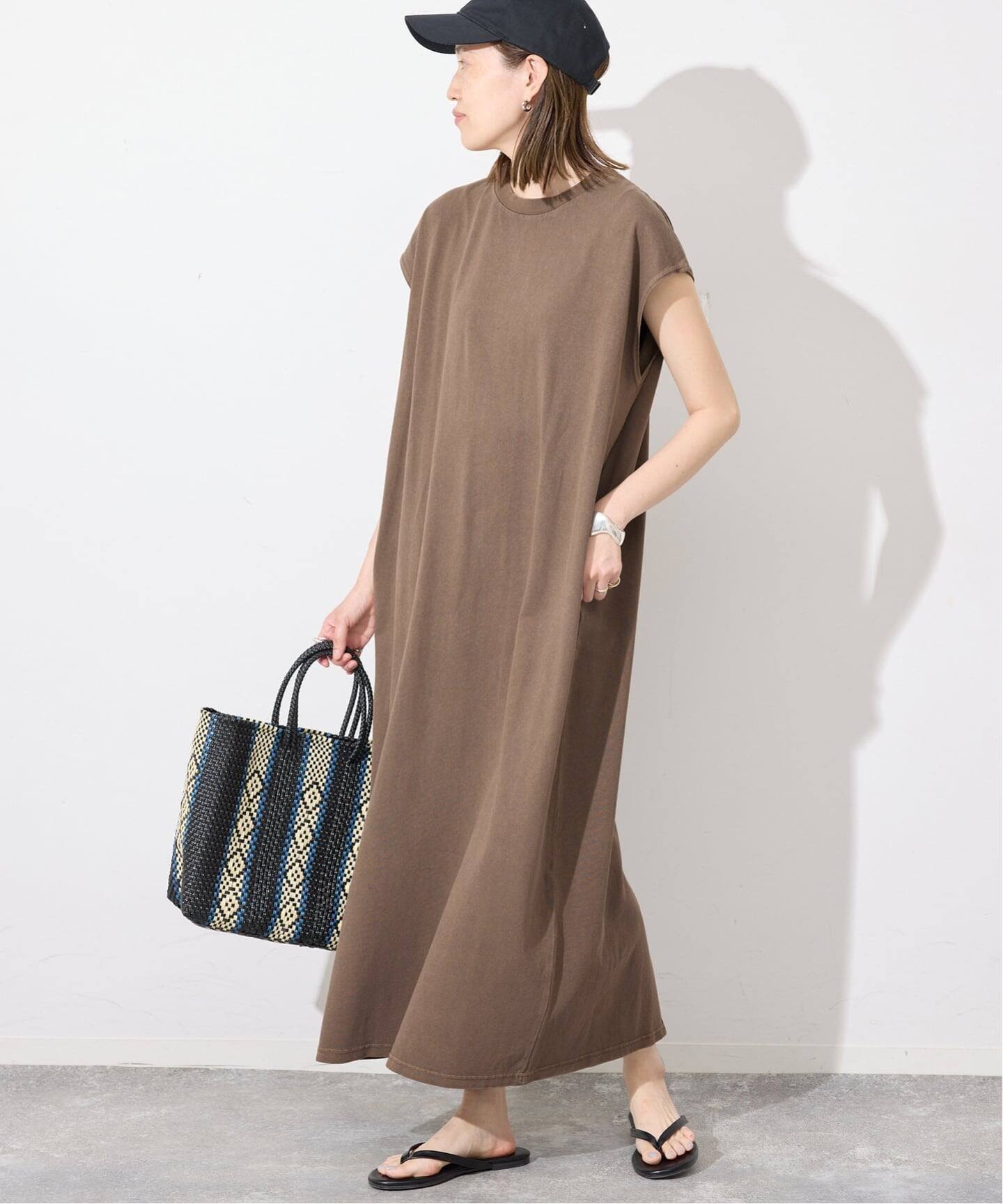 【スローブ イエナ/SLOBE IENA】のSTAR STRIPE/スターアンドストライプ SLOBE別注 カットソーワンピース インテリア・キッズ・メンズ・レディースファッション・服の通販 founy(ファウニー) 　ファッション　Fashion　レディースファッション　Fashion for Women　ワンピース　Dresses　カリフォルニア　California, Cali Style　シンプル　Simple, Minimal　スマート　Smart, Elegant　ベーシック　Basic, Essential　別注　Limited Edition, Custom Order　リラックス　Relax, Relaxed Fit　夏　Summer　ブラウン|ID: prp329100004979366 ipo3291000000037312980