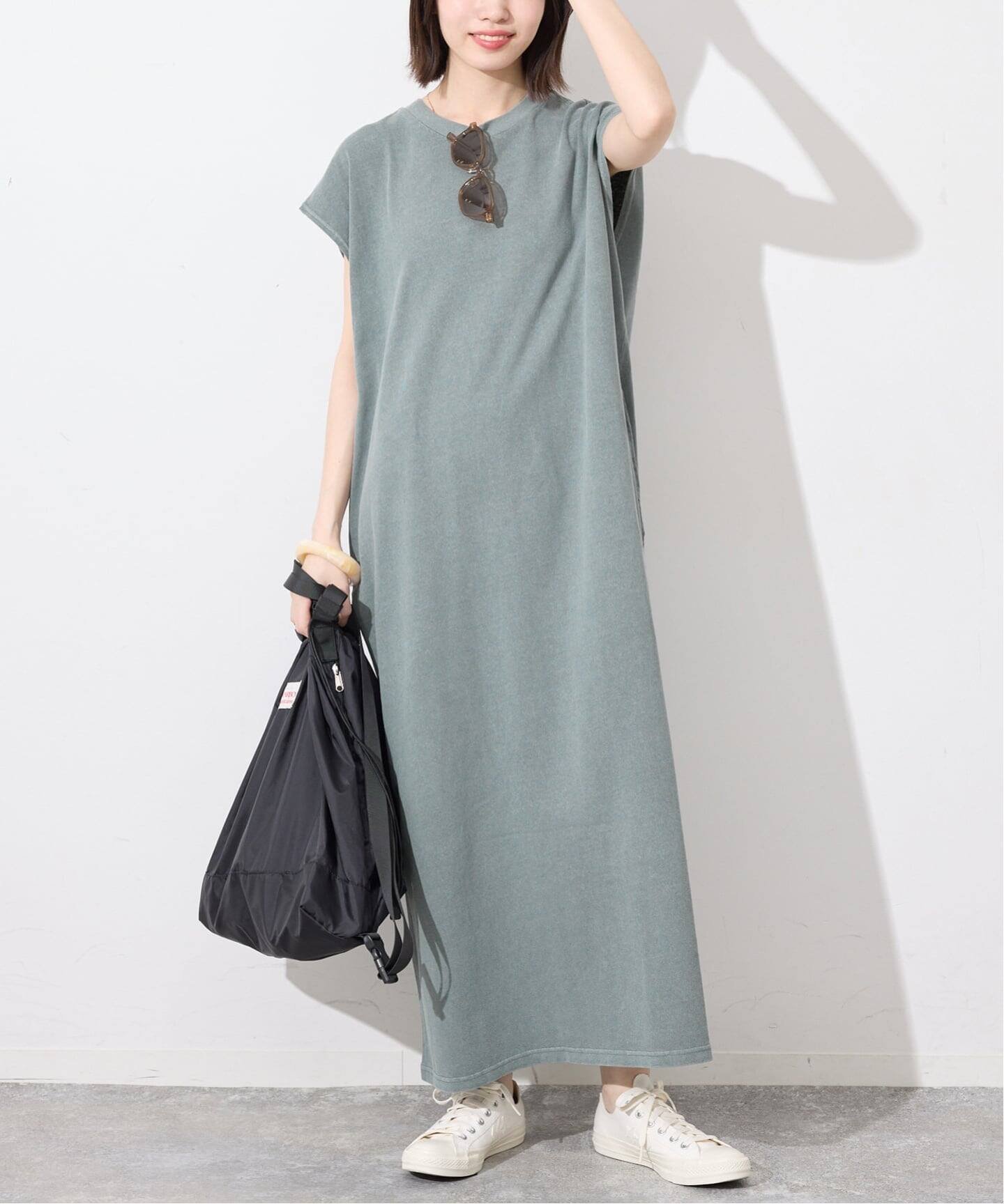 【スローブ イエナ/SLOBE IENA】のSTAR STRIPE/スターアンドストライプ SLOBE別注 カットソーワンピース インテリア・キッズ・メンズ・レディースファッション・服の通販 founy(ファウニー) 　ファッション　Fashion　レディースファッション　Fashion for Women　ワンピース　Dresses　カリフォルニア　California, Cali Style　シンプル　Simple, Minimal　スマート　Smart, Elegant　ベーシック　Basic, Essential　別注　Limited Edition, Custom Order　リラックス　Relax, Relaxed Fit　夏　Summer　サックスブルー B|ID: prp329100004979366 ipo3291000000037312981