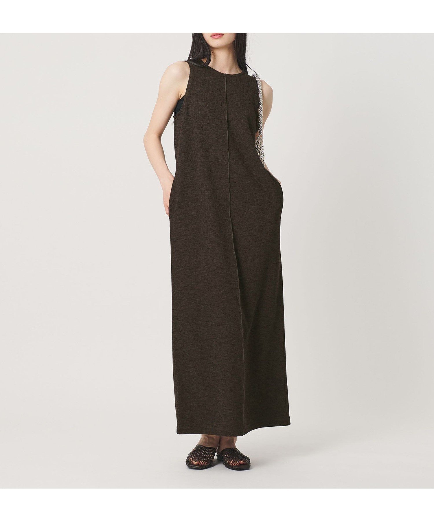 【ビューティ&ユース ユナイテッドアローズ/BEAUTY&YOUTH / UNITED ARROWS】のポリエステル アメリカンスリーブ ワンピース インテリア・キッズ・メンズ・レディースファッション・服の通販 founy(ファウニー) 　ファッション　Fashion　レディースファッション　Fashion for Women　ワンピース　Dresses　アメリカン　American Style　今季　This Season, Current Season　ジャケット　Jacket, Outerwear　スリーブ　Sleeve, Long Sleeve / Short Sleeve　ダブル　Double, Double-Breasted　トレンド　Trend, Trending Now　人気　Popular, Best Seller　フェイス　Face, Facial Design　フロント　Front, Front Design　ポケット　Pocket, Pocket Detail　メランジ　Melange, Mixed Yarn　おすすめ　Recommended / Our Picks　夏　Summer　DK.BROWN|ID: prp329100004979370 ipo3291000000037312994