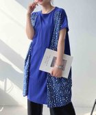 【アズノウアズ プラス/AS KNOW AS plus】の◯ひんやり リブとシャーリング デザインチュニックワンピ-ス BLXBドット|ID: prp329100004979383 ipo3291000000037313034