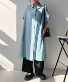 【アズノウアズ プラス/AS KNOW AS plus】の○『ゆったりサイズ』『体型カバー』異素材MIX半袖シャツワンピース 大人の最旬トレンドファッション＆コーディネート founy(ファウニー) ファッション Fashion レディースファッション Fashion for Women ワンピース Dresses シャツワンピース / 1枚で着映えコーデ Shirt Dresses シンプル Simple, Minimal 人気 Popular, Best Seller フレア Flare, Flared 半袖 Short Sleeve, Half Sleeve 再入荷 Restock / Back in Stock thumbnail アサコンSAX|ID: prp329100004979384 ipo3291000000037313043