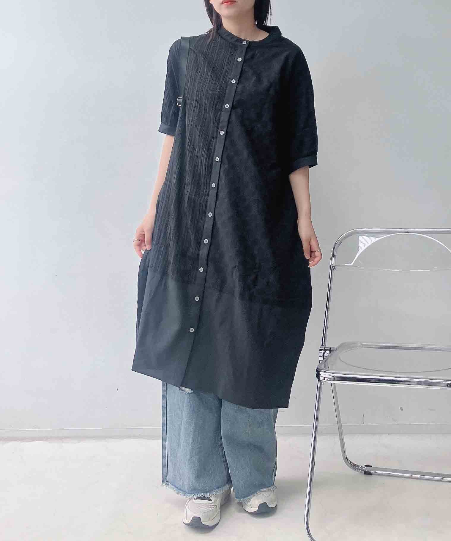 【アズノウアズ プラス/AS KNOW AS plus】の♪『体型カバー』『ゆったりサイズ』配色 コクーンシルエットワンピース インテリア・キッズ・メンズ・レディースファッション・服の通販 founy(ファウニー) 　ファッション　Fashion　レディースファッション　Fashion for Women　ワンピース　Dresses　シンプル　Simple, Minimal　デニム　Denim, Jeans Material　再入荷　Restock / Back in Stock　BKJQMIX3|ID: prp329100004979385 ipo3291000000037313048