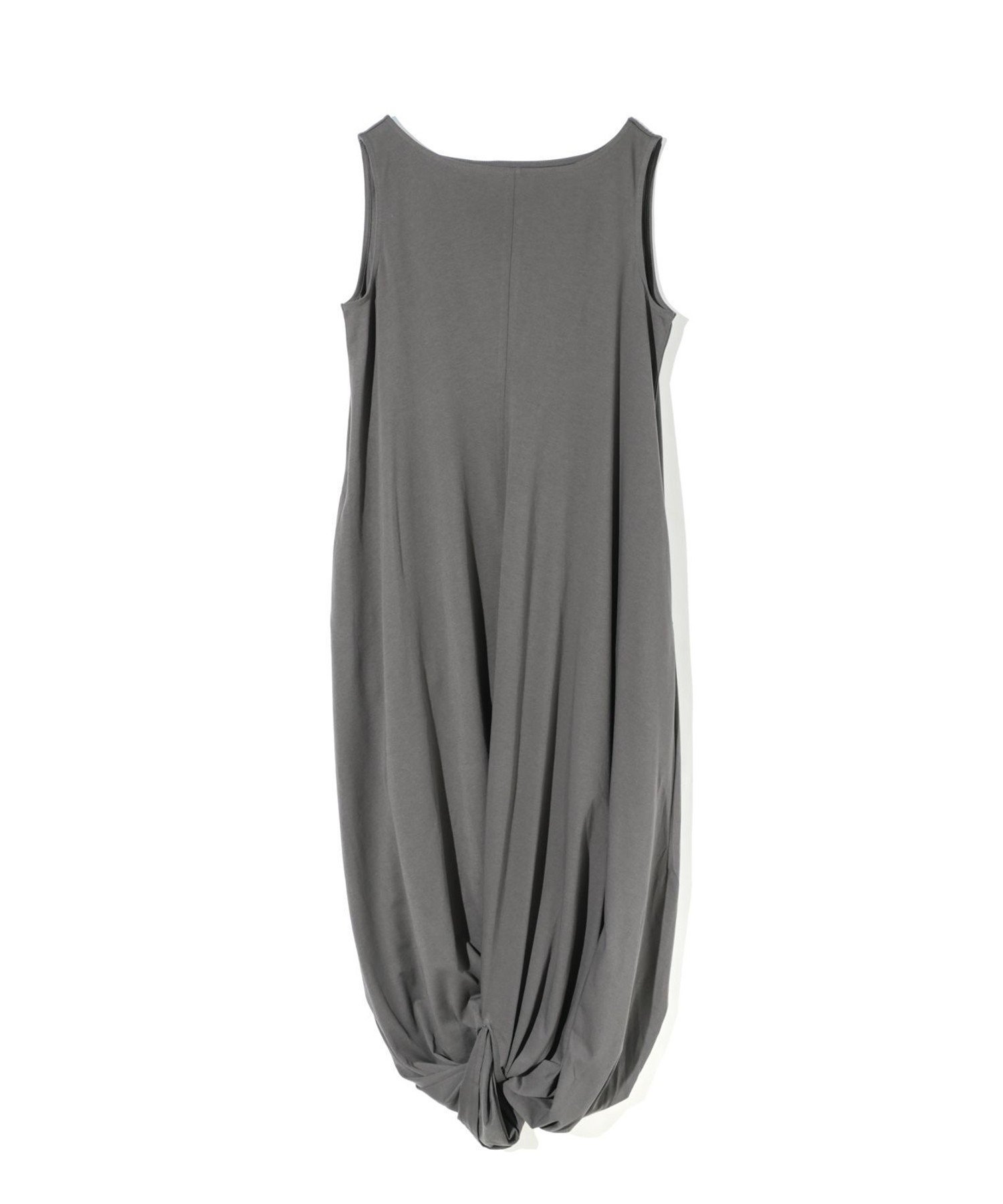 【マーコート/MARcourt】のMIDIUMISOLID for Ladies ジャージツイストヘムワンピース インテリア・キッズ・メンズ・レディースファッション・服の通販 founy(ファウニー) 　ファッション　Fashion　レディースファッション　Fashion for Women　ワンピース　Dresses　スタイリッシュ　Stylish, Fashionable　ドレープ　Drape, Draping Fabric　ノースリーブ　Sleeveless, No-Sleeve　バランス　Balance, Style Balance　バルーン　Balloon, Balloon Silhouette　ポケット　Pocket, Pocket Detail　リラックス　Relax, Relaxed Fit　人気　Popular, Best Seller　夏　Summer　無地　Plain, Solid Color　チャコールグレー|ID: prp329100004979393 ipo3291000000037313073